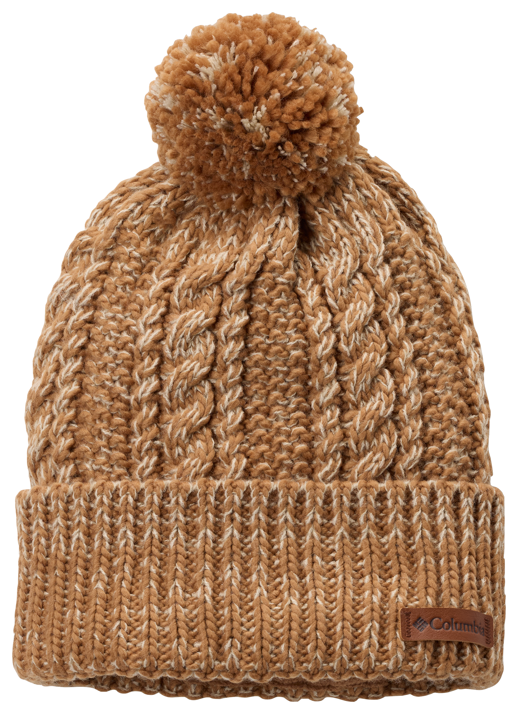 Image of Columbia Cozy Ridge Beanie for Ladies - Camel Brown/Dark Stone Marled