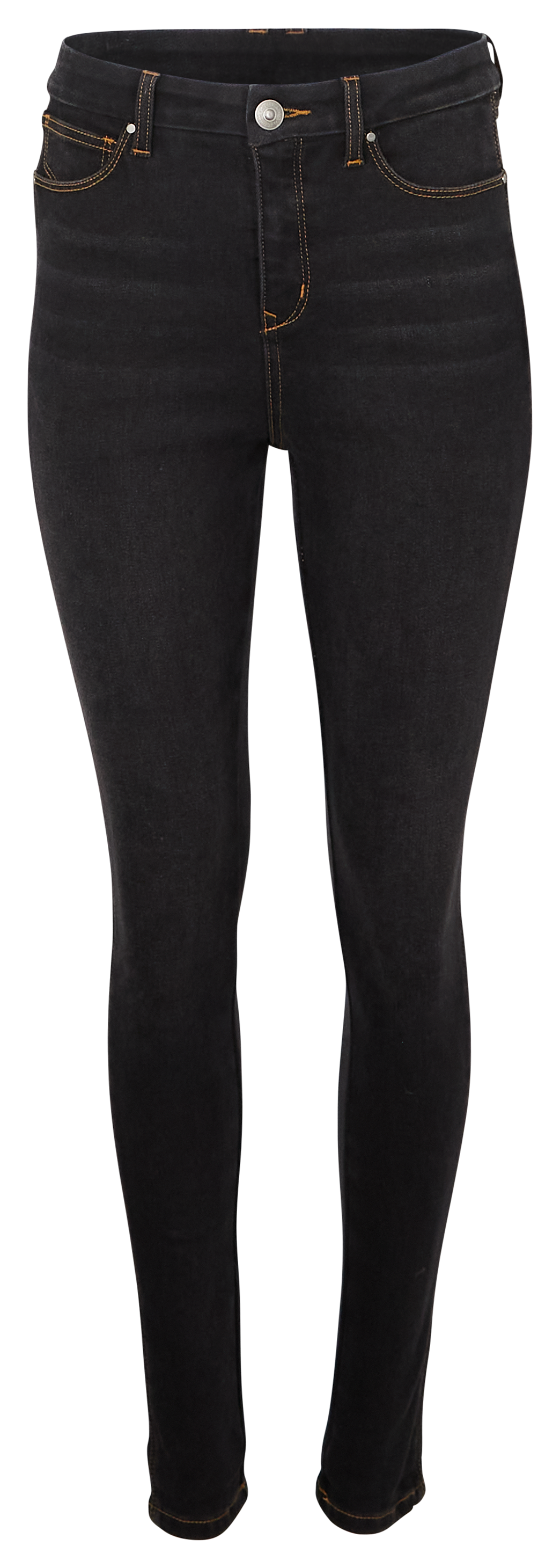 Image of Natural Reflections Fleece-Lined Denim Skinny Jeans - Black Wash - 6