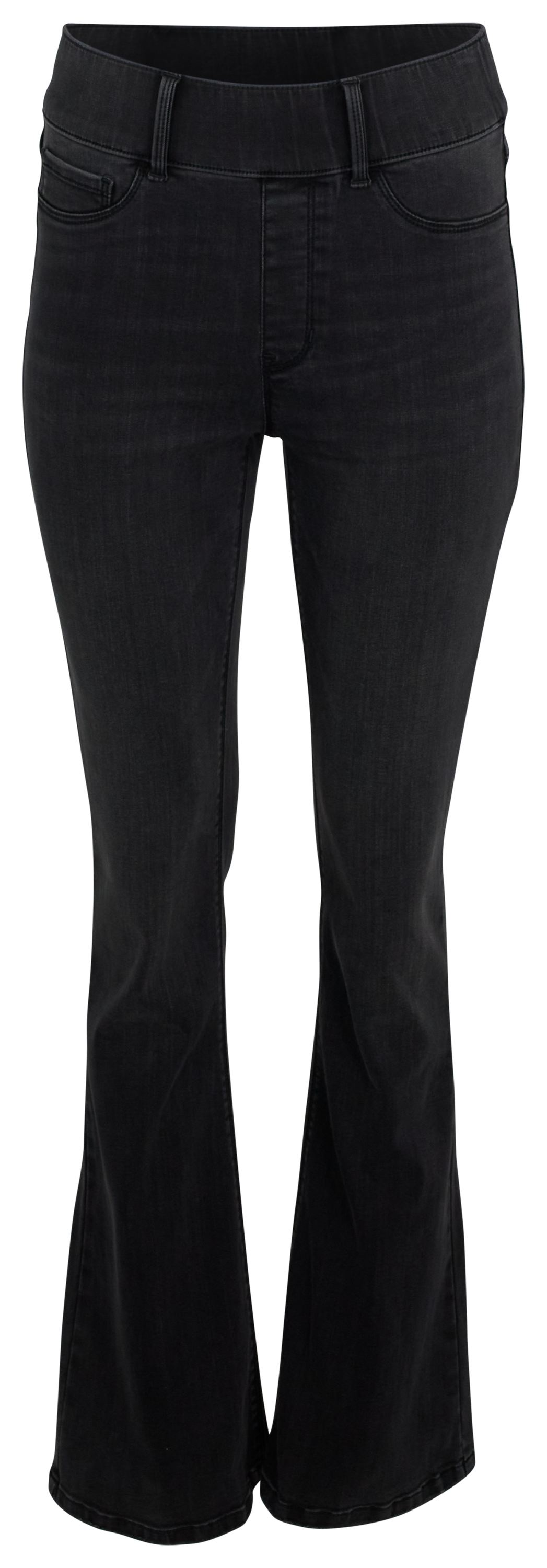 Image of Natural Reflections Lucy Pull On Flare Jeans - Black Wash - M