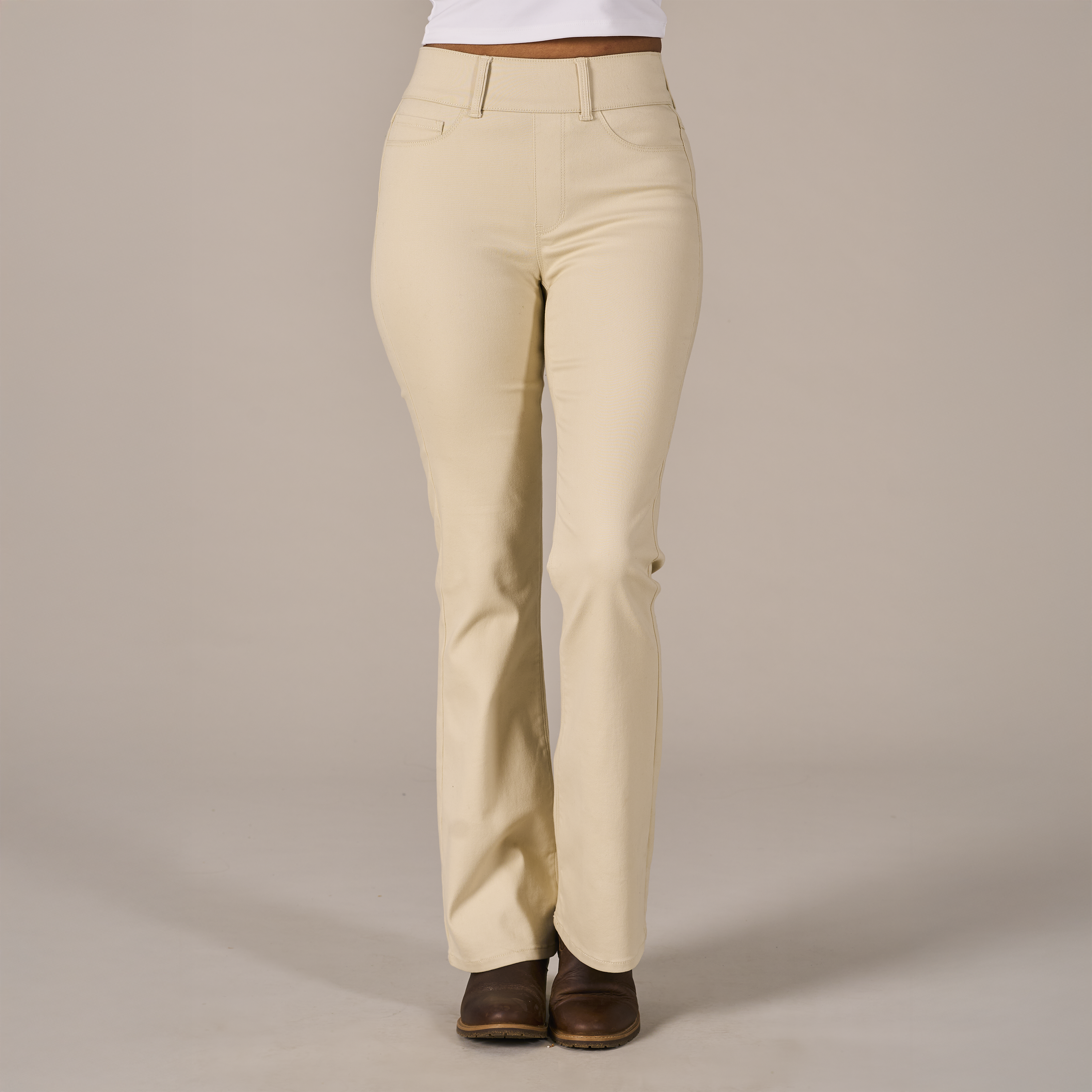 Image of Natural Reflections Lucy Pull On Flare Jeans - Sandshell