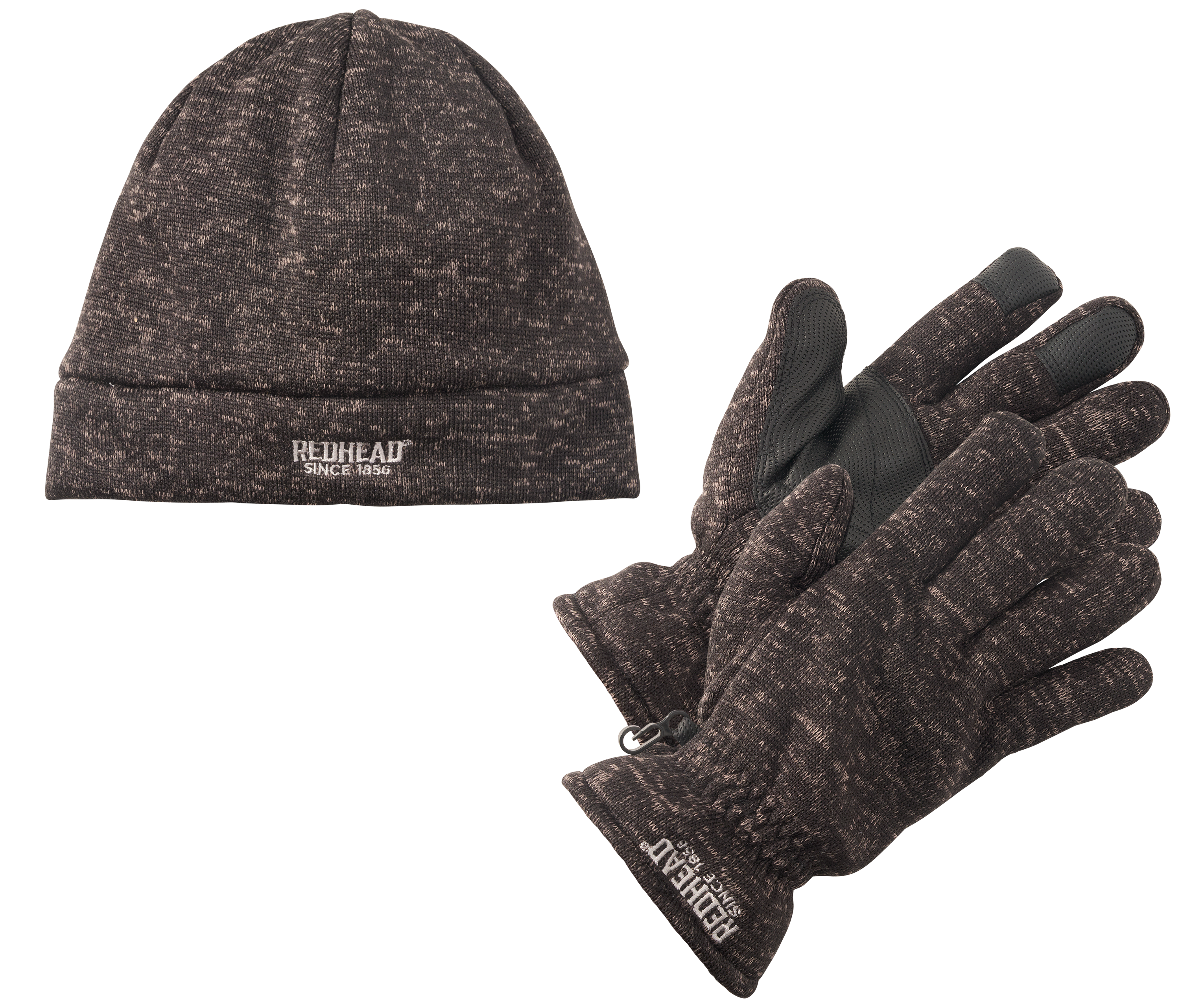 Image of RedHead Knit Beanie and Gloves Set for Men - Grey Heather - L