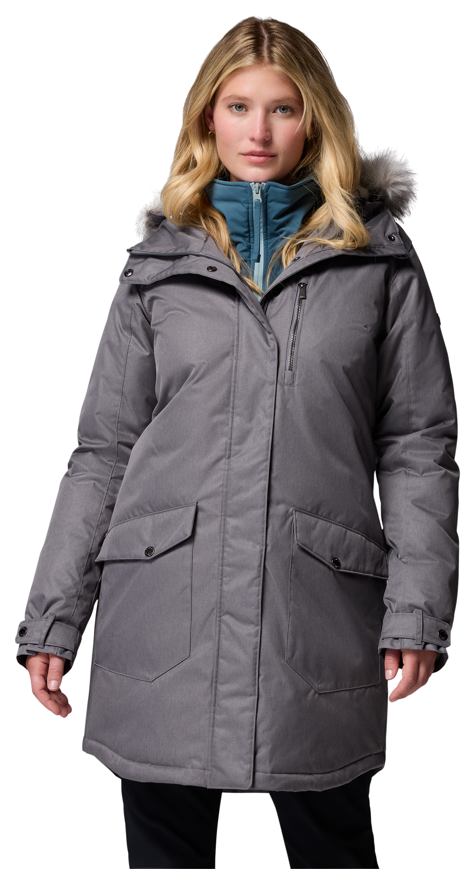 Image of Columbia Suttle Mountain Insulated Long Jacket for Ladies - City Grey - XL
