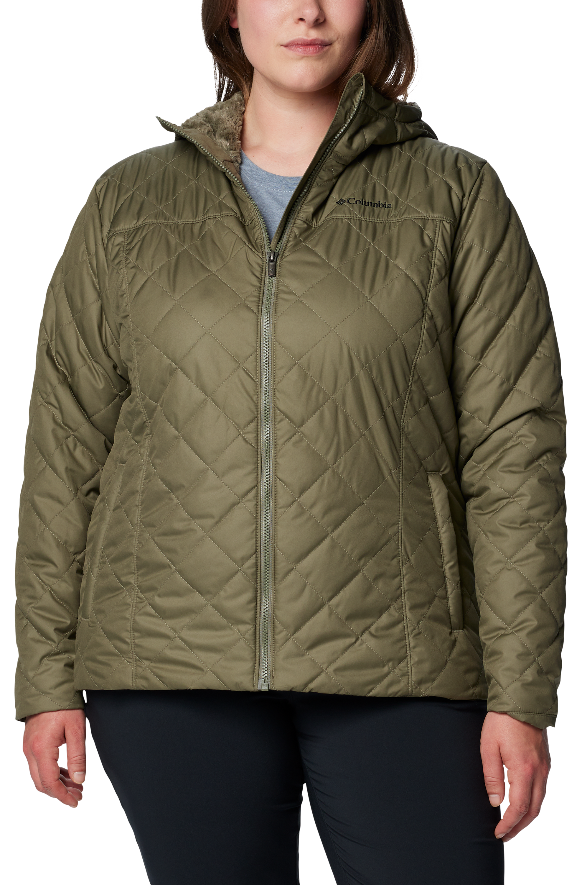 Image of Columbia Copper Crest II Hooded Jacket for Ladies - Stone Green - 1X