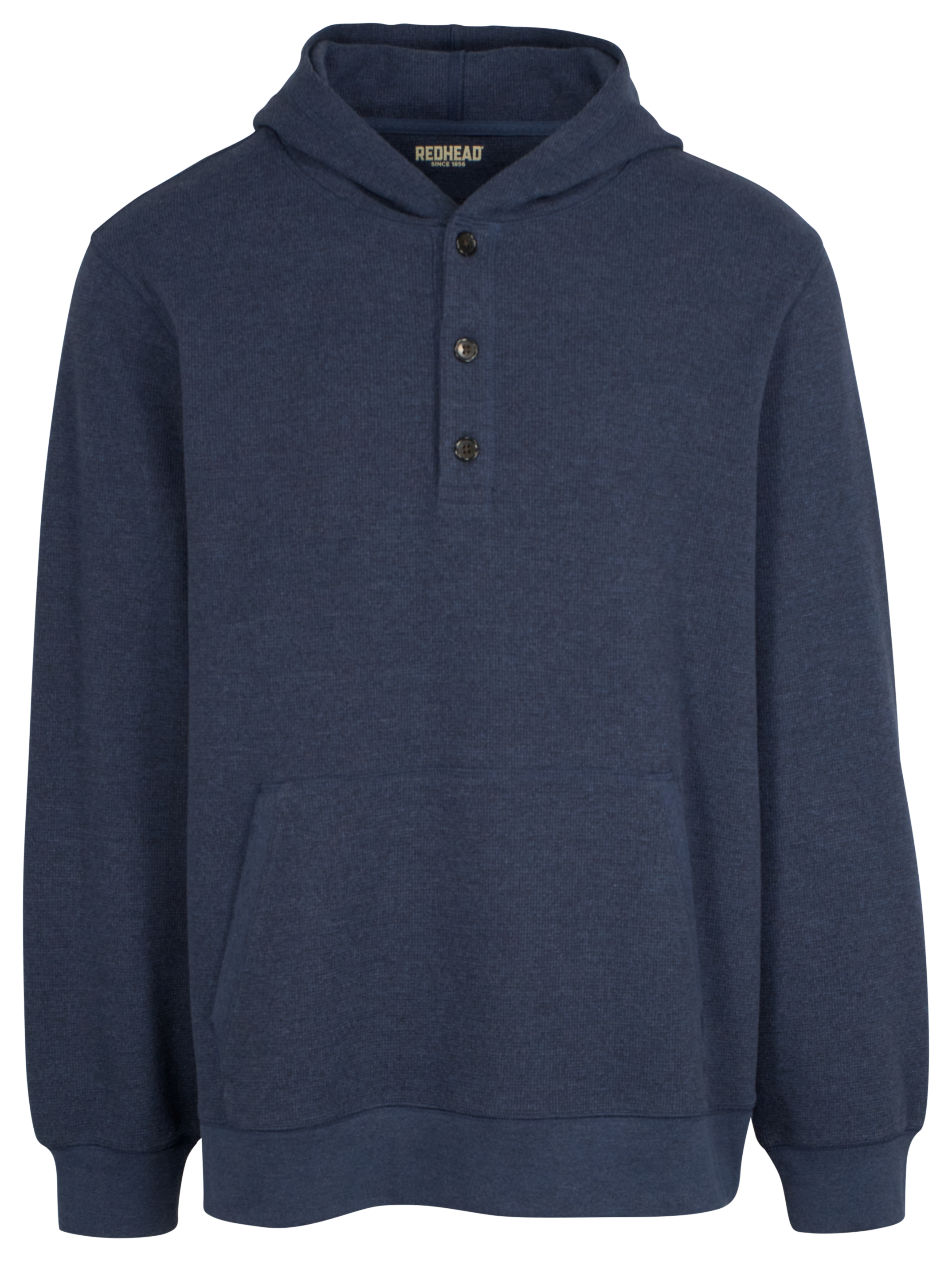 Image of RedHead Waffle Knit 3-Button Long-Sleeve Hoodie for Men - Navy