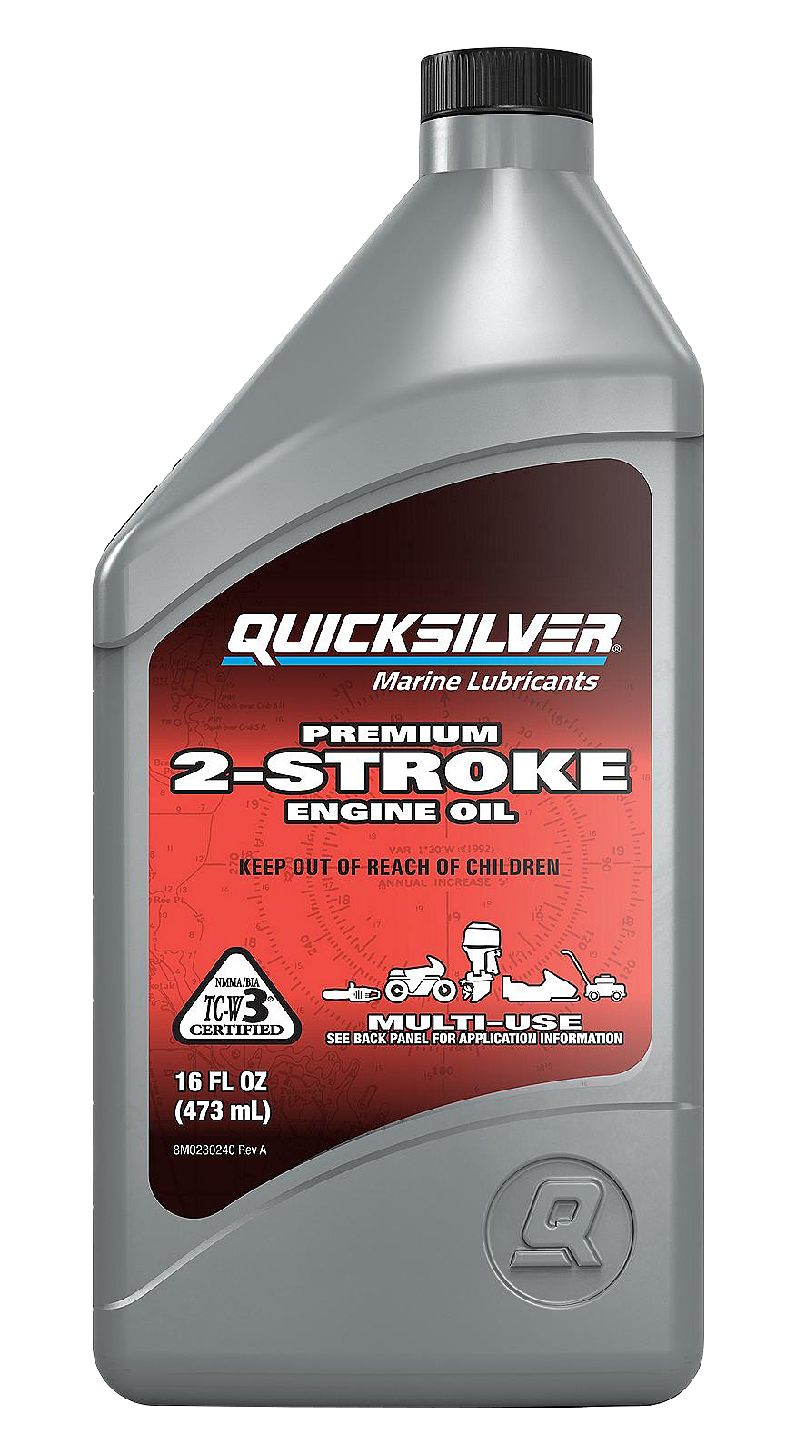 Image of Quicksilver Premium 2-Stroke Engine Oil for Outboards, PWC, Snowmobiles, and Motorcycles - 1 Pint