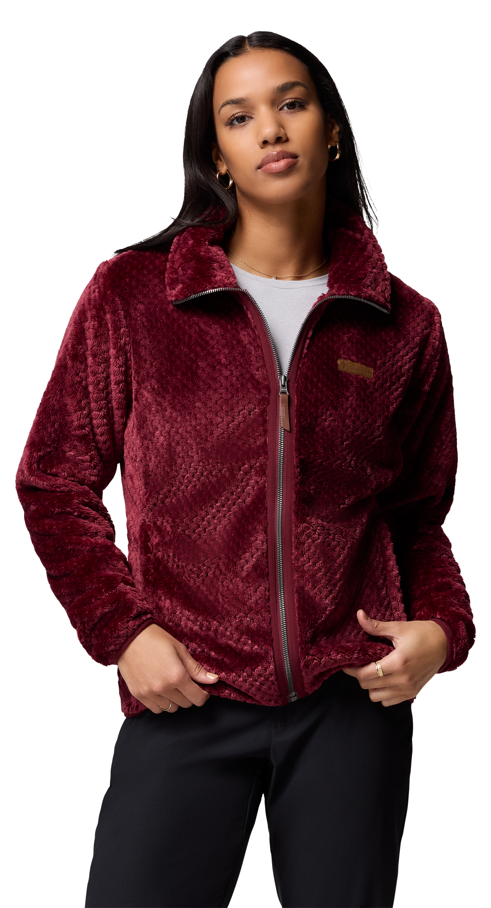 Image of Columbia Fire Side II Sherpa Full-Zip Jacket for Ladies - Rich Wine - XS