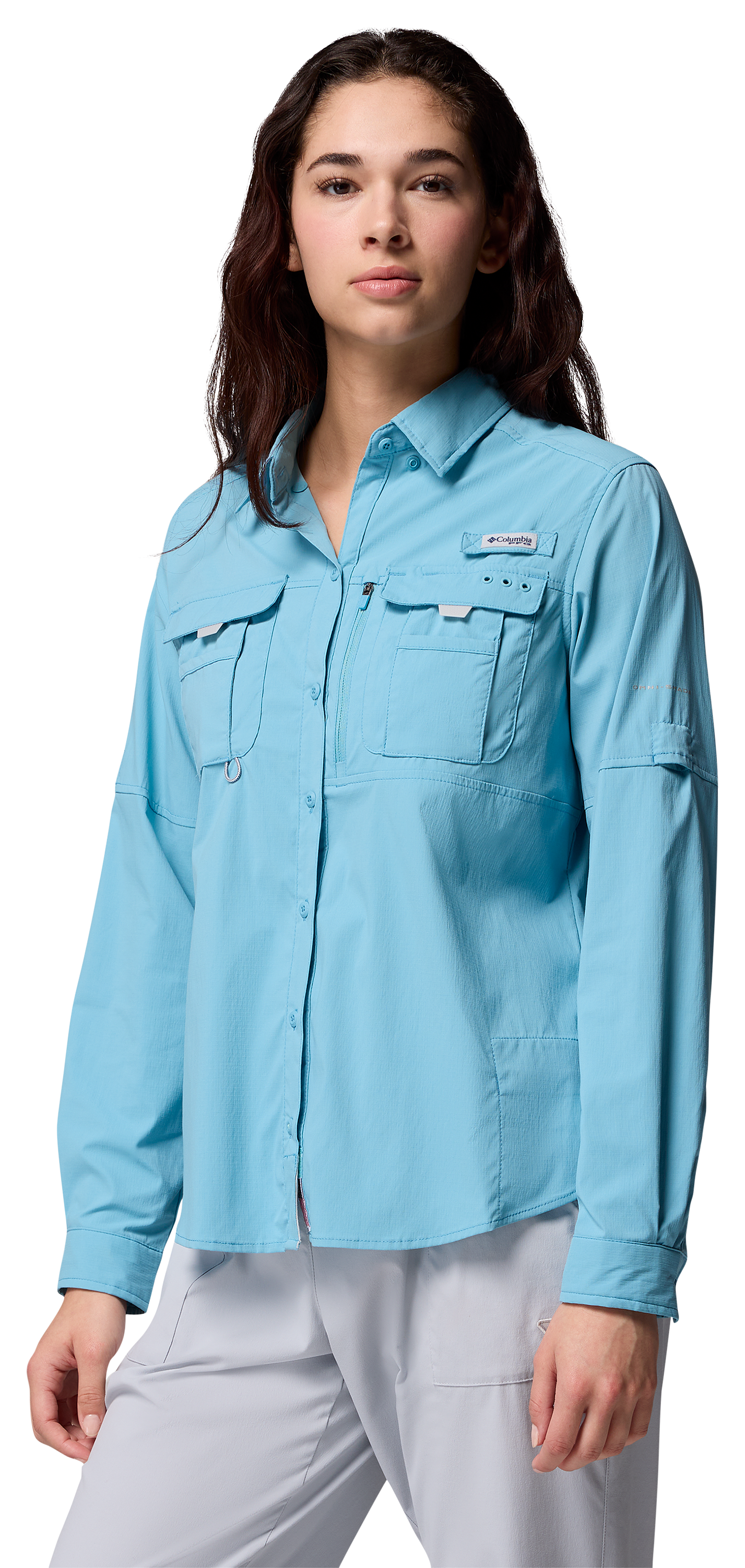Image of Columbia PFG Bahama Elite Long-Sleeve Shirt for Ladies - Vintage Blue