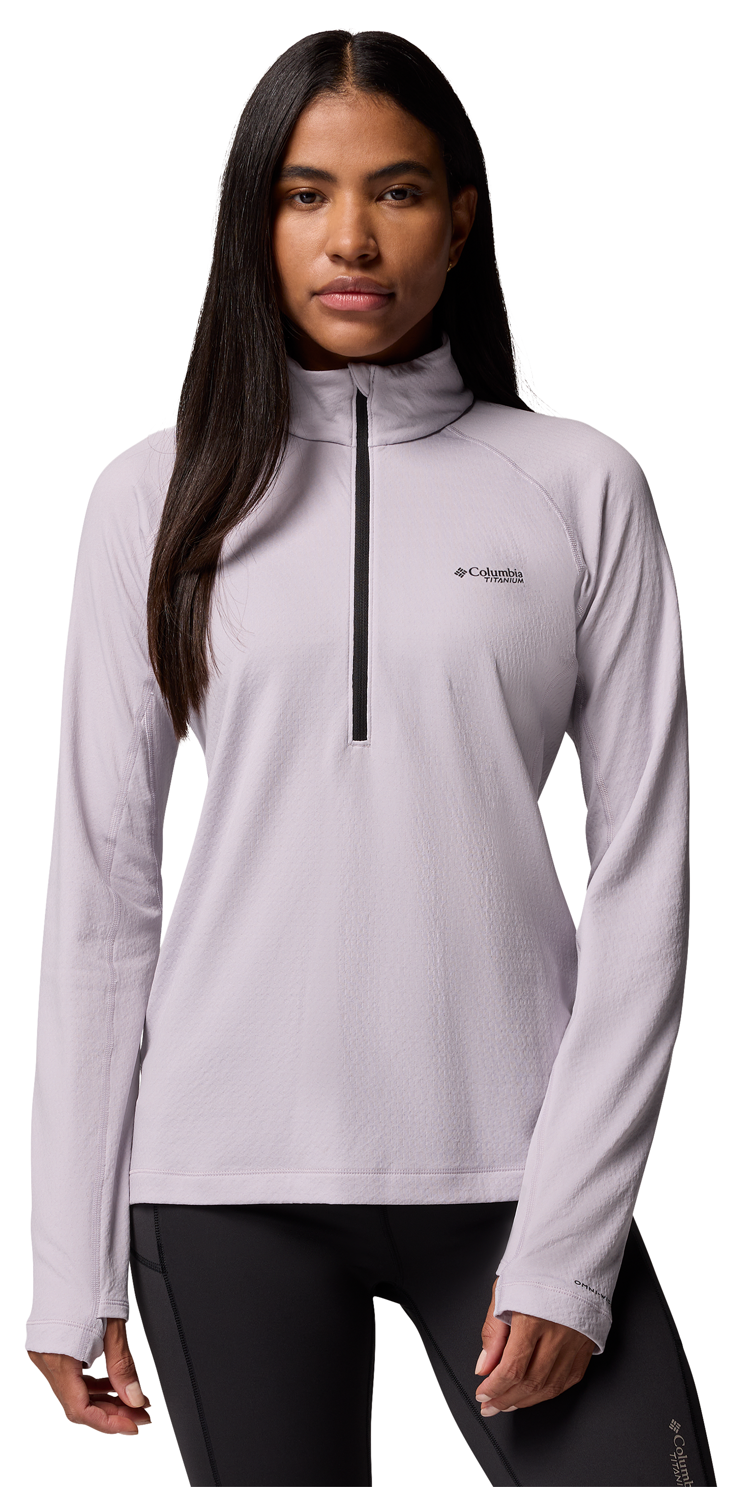 Image of Columbia DriVenture Half-Zip Long-Sleeve Shirt for Ladies - Lavender Pearl/White - L
