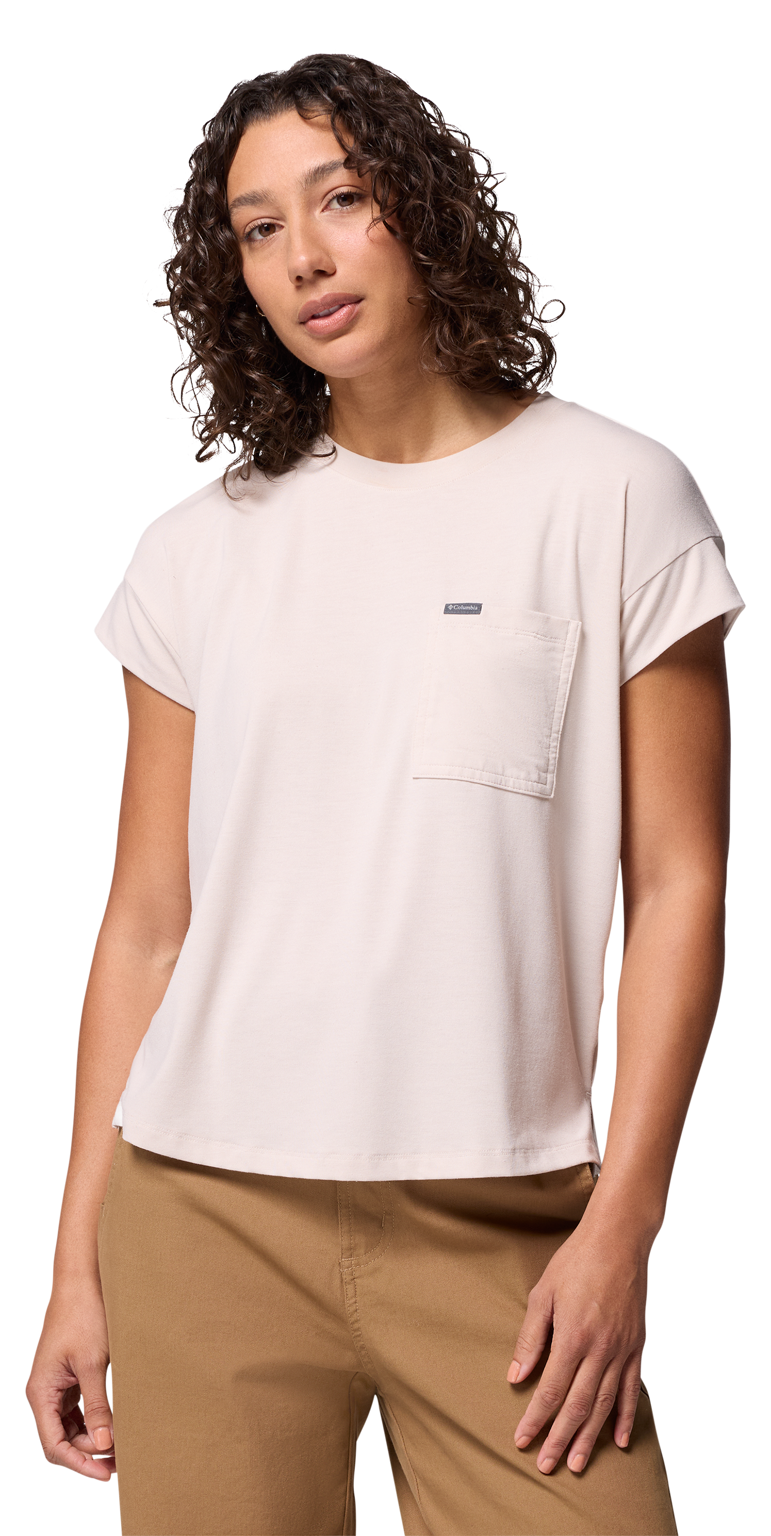 Image of Columbia Daniela Falls Short-Sleeve Pocket T-Shirt - Dark Stone