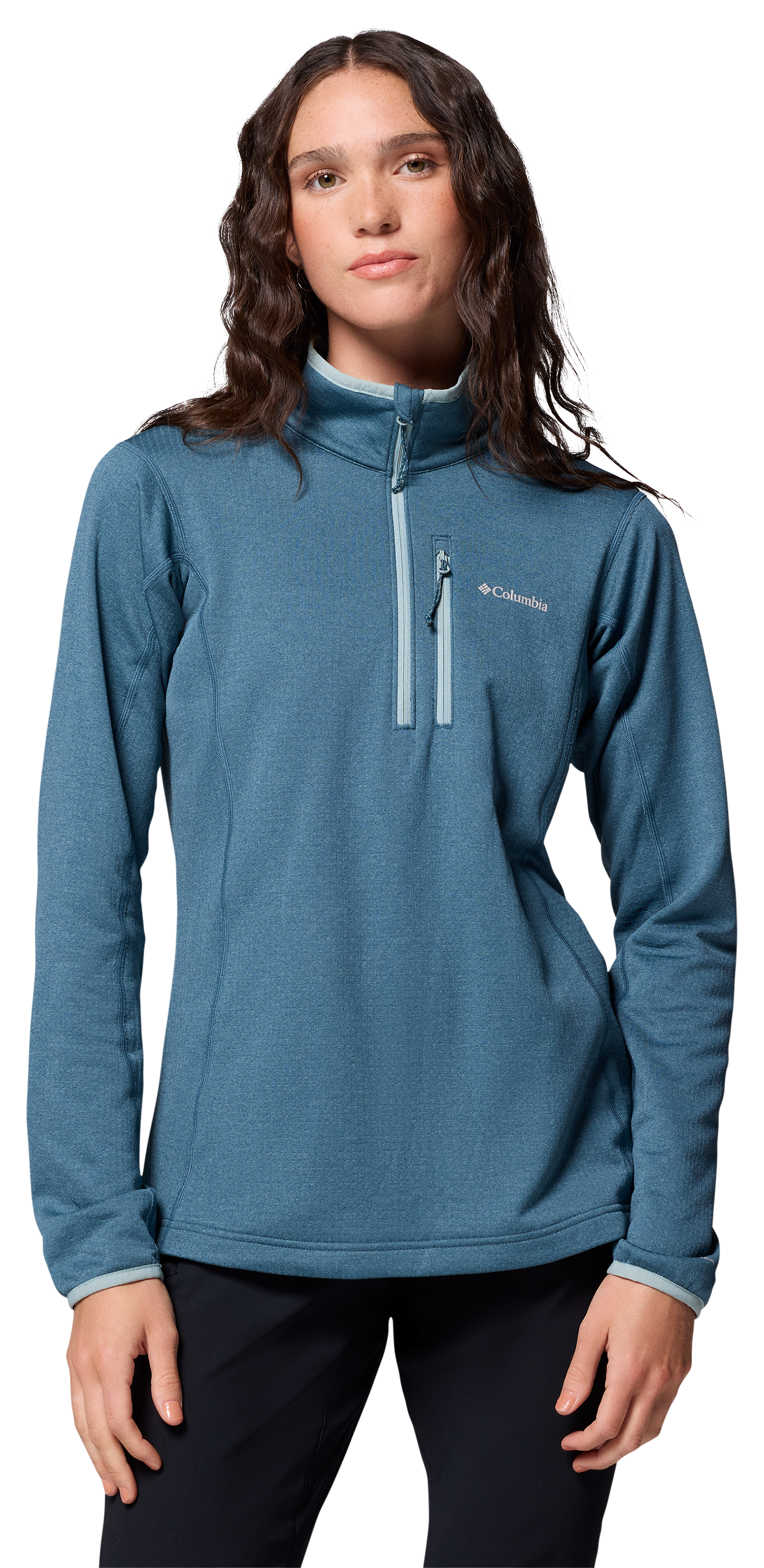 Image of Columbia Essential Hike Grid-Fleece Half-Zip Jacket - Everblue/Crushed Blue - S