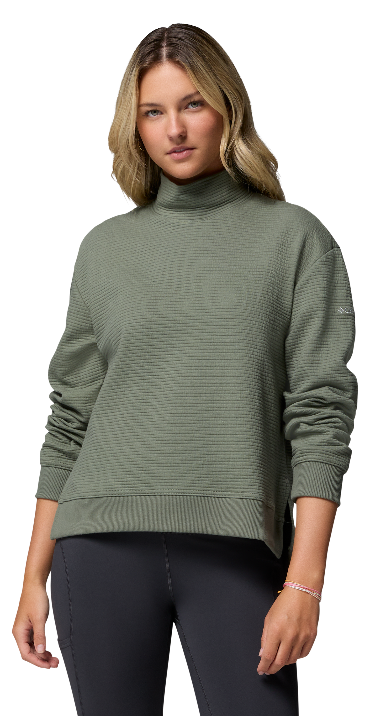 Image of Columbia PFG Open Water Mock-Neck Long-Sleeve Shirt - Cypress - XL