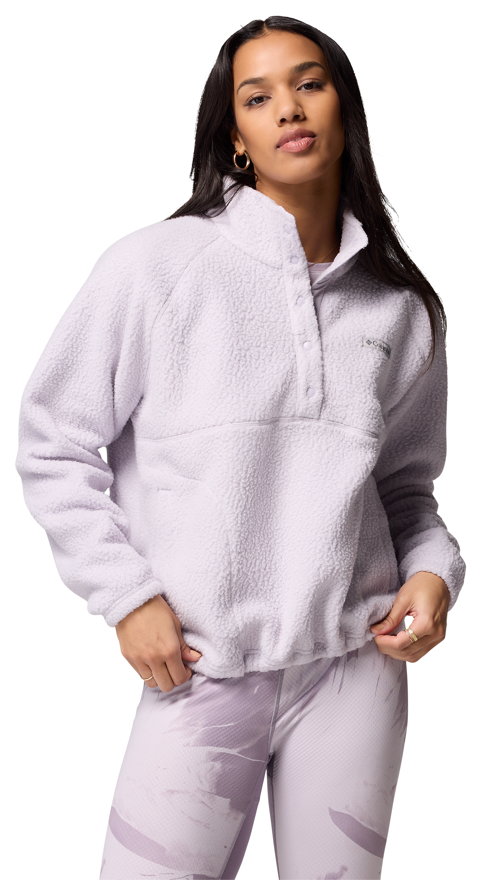 Image of Columbia Jasper Ridge Pebbled Fleece Half-Snap Long-Sleeve Pullover for Ladies - Lavender Pearl - XL