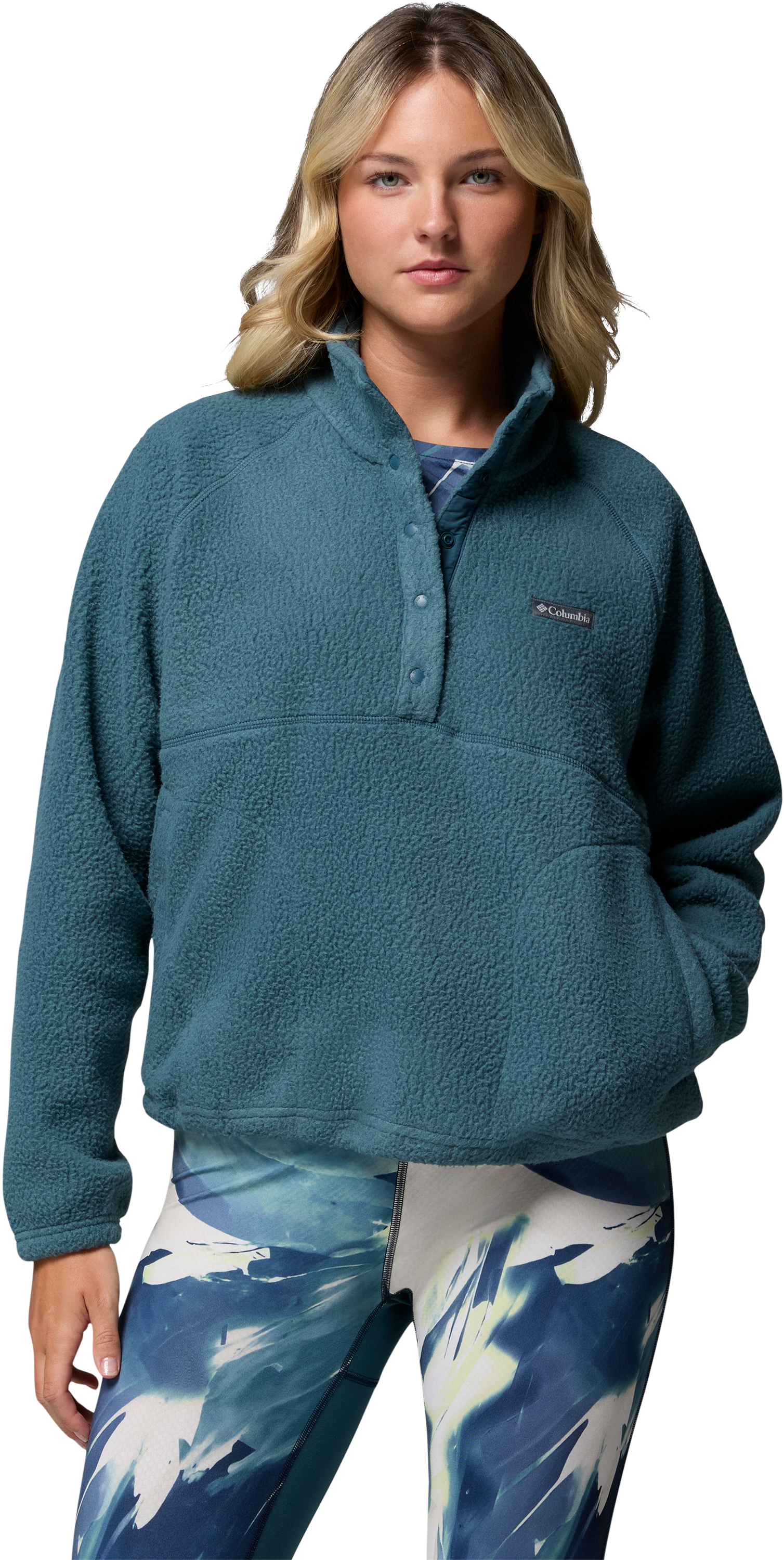 COLUMBIA Jasper Ridge Pebbled Fleece Half-Snap Long-Sleeve Pullover for Ladies
