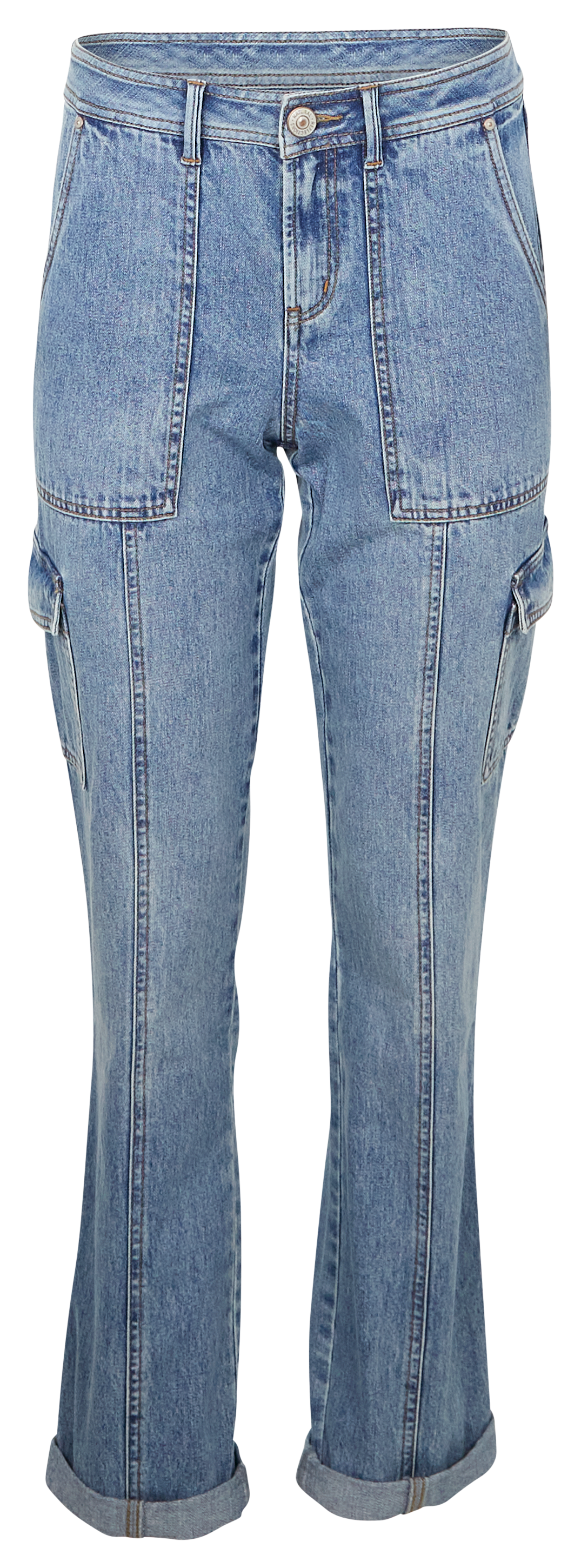 Image of Natural Reflections Utility Cargo Jeans - Light Wash - 8