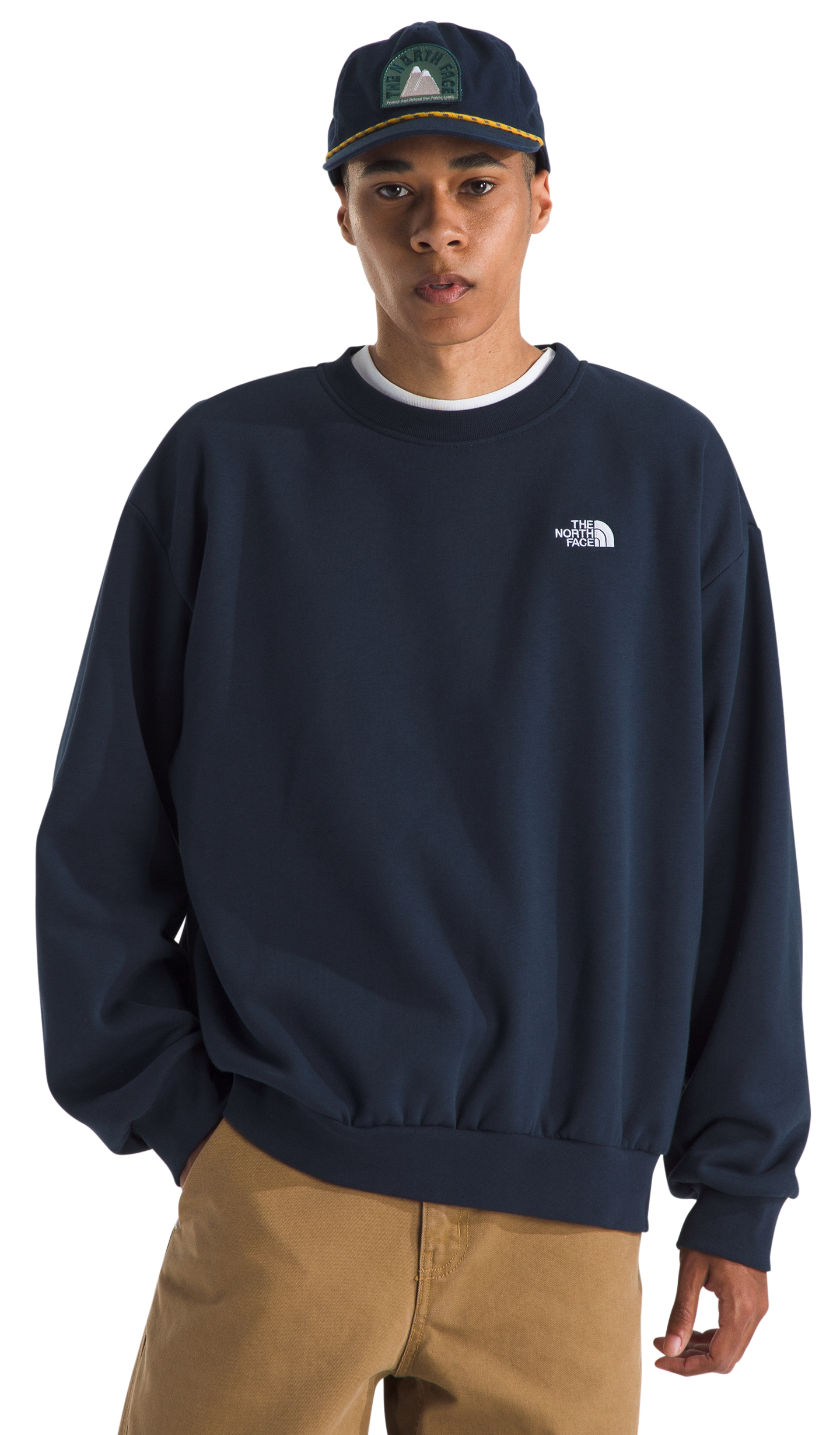 Image of The North Face Evolution Simple Dome Oversized Crew-Neck Pullover - Summit Navy