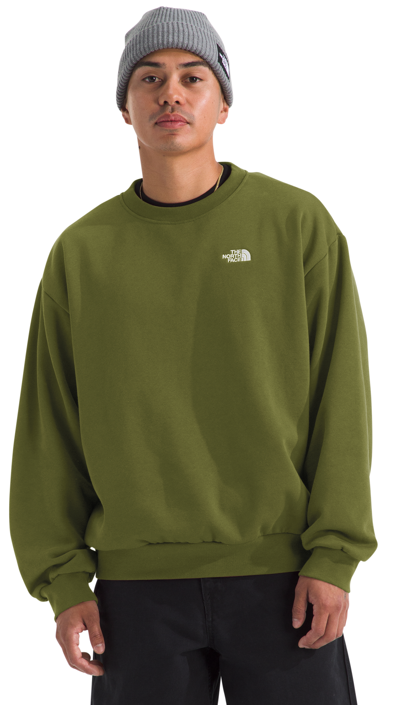 Image of The North Face Evolution Simple Dome Oversized Crew-Neck Pullover - Woodland Green