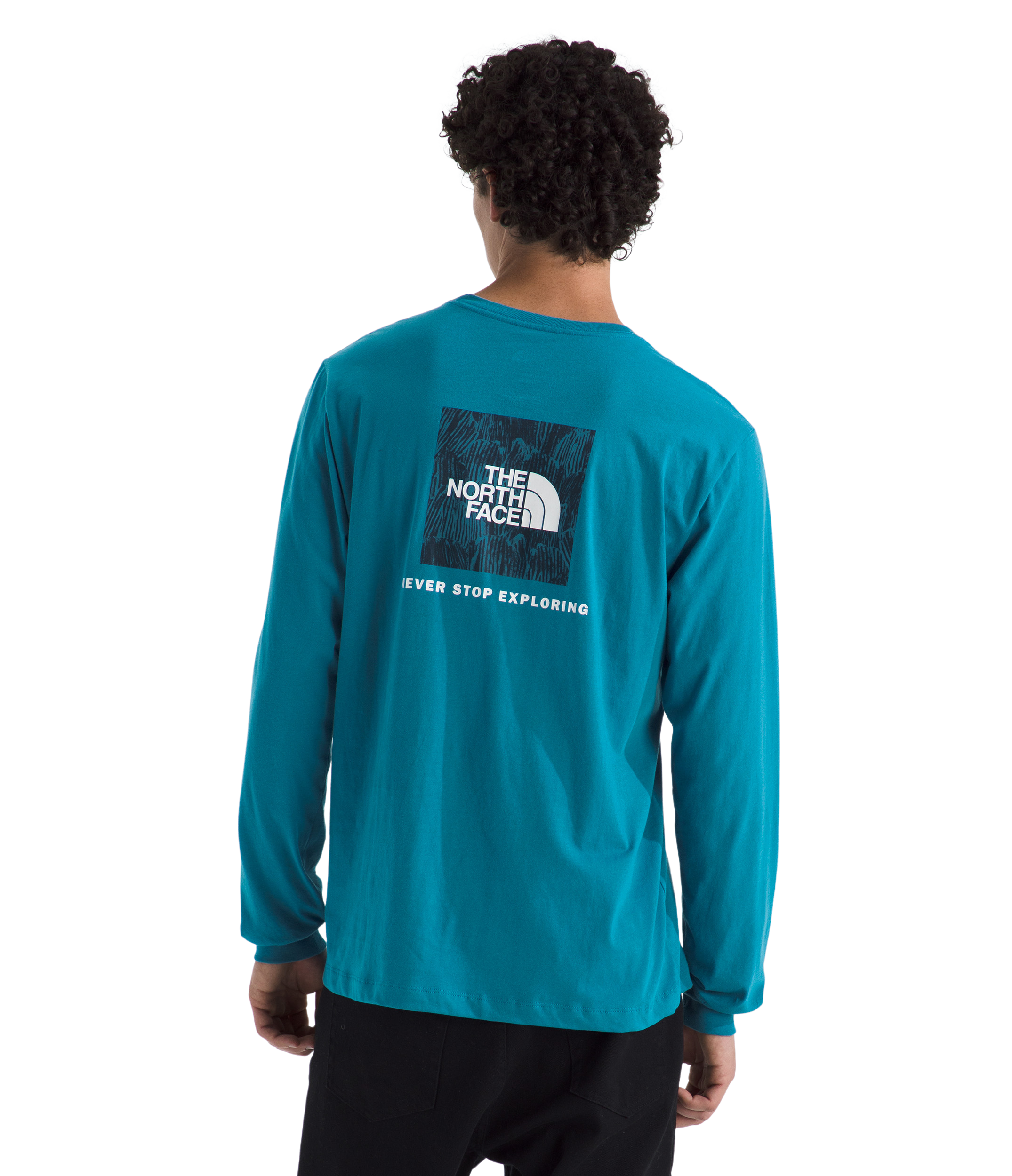 Image of The North Face Evolution Regenerative Ink Box NSE Long-Sleeve Shirt - Dusk Blue/Summit Navy