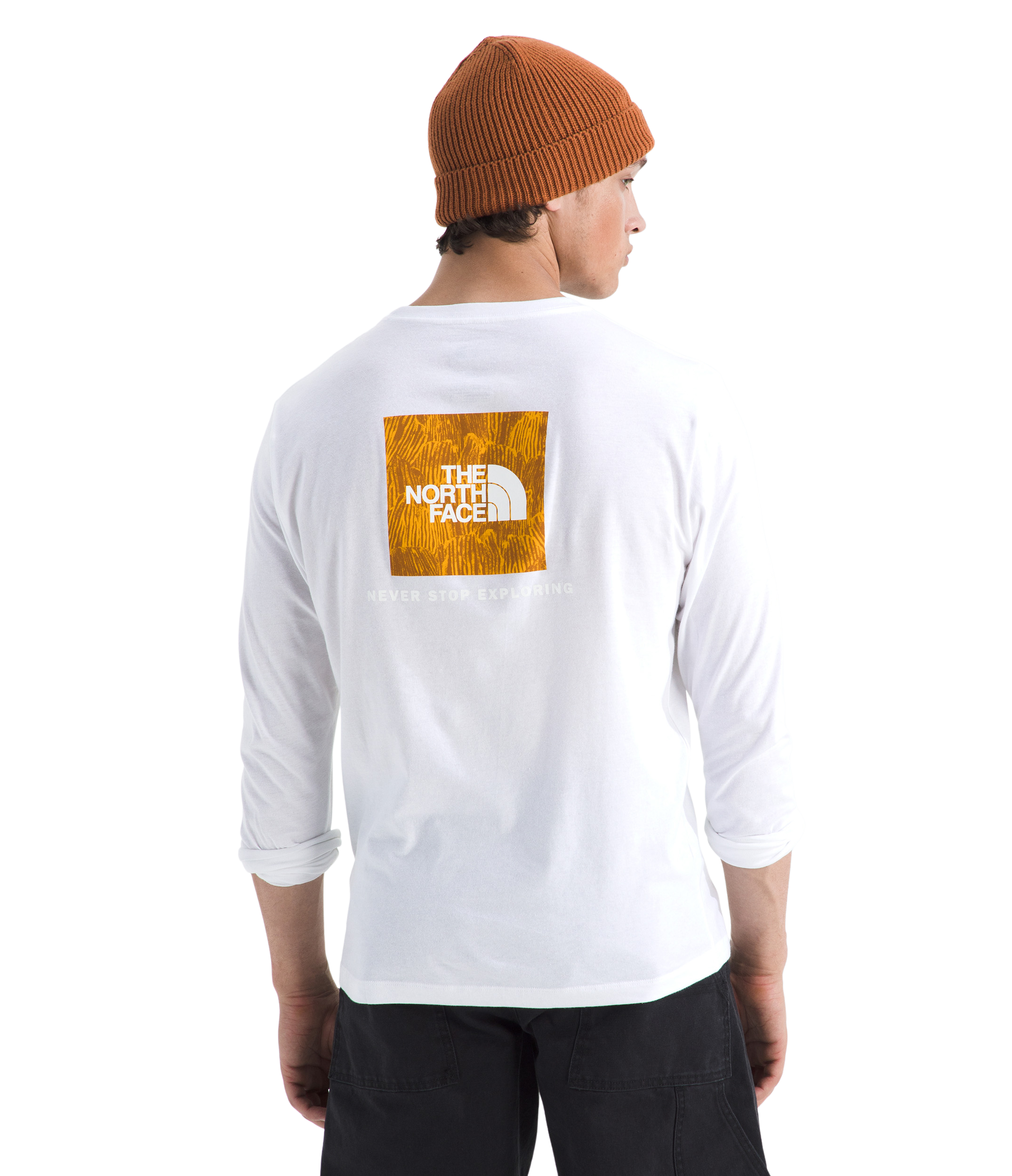 Image of The North Face Evolution Regenerative Ink Box NSE Long-Sleeve Shirt - White Dune/Summit Gold