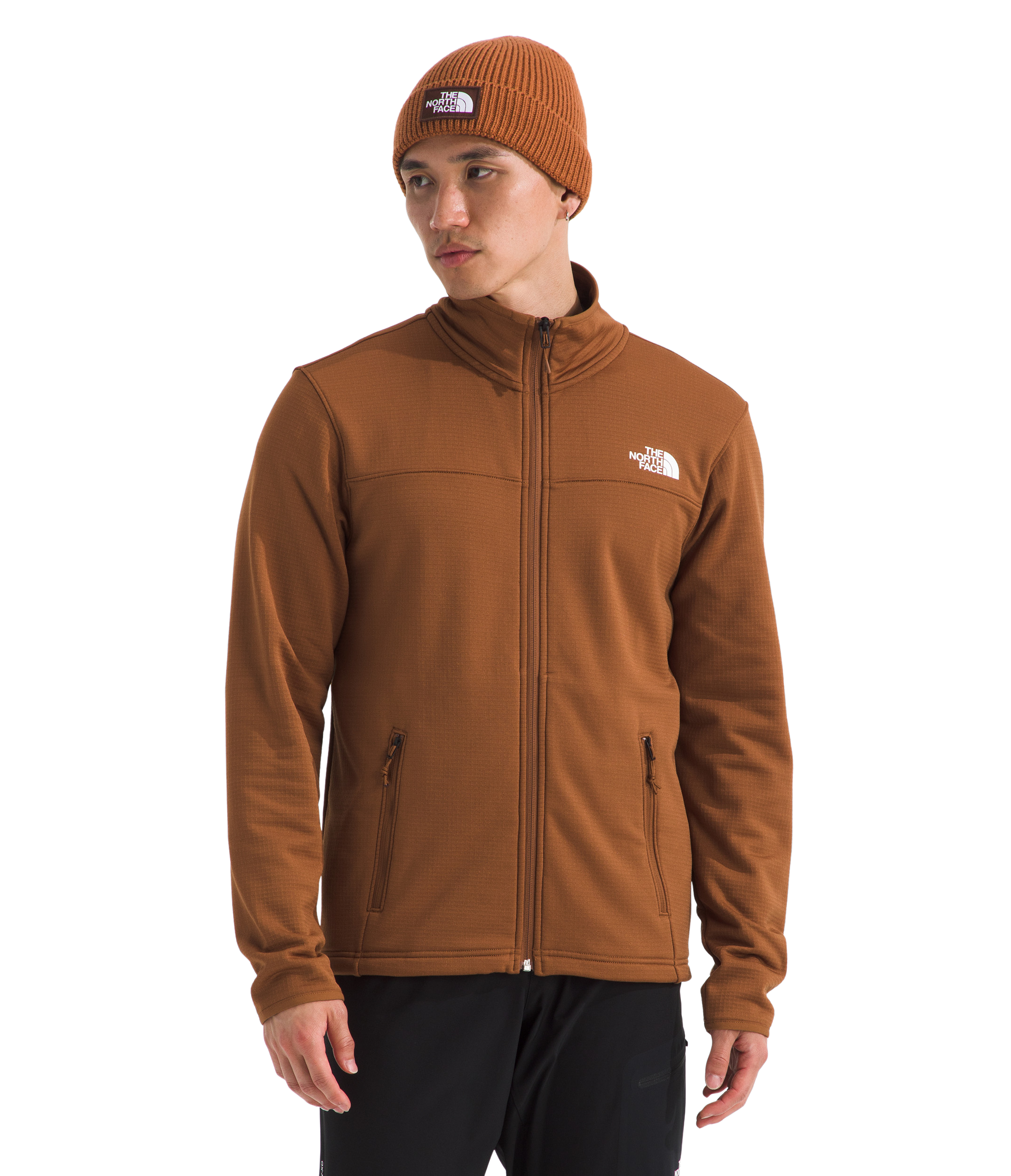Image of The North Face Cedar Trail Grid Fleece Full-Zip Jacket - Burnt Umber - XL