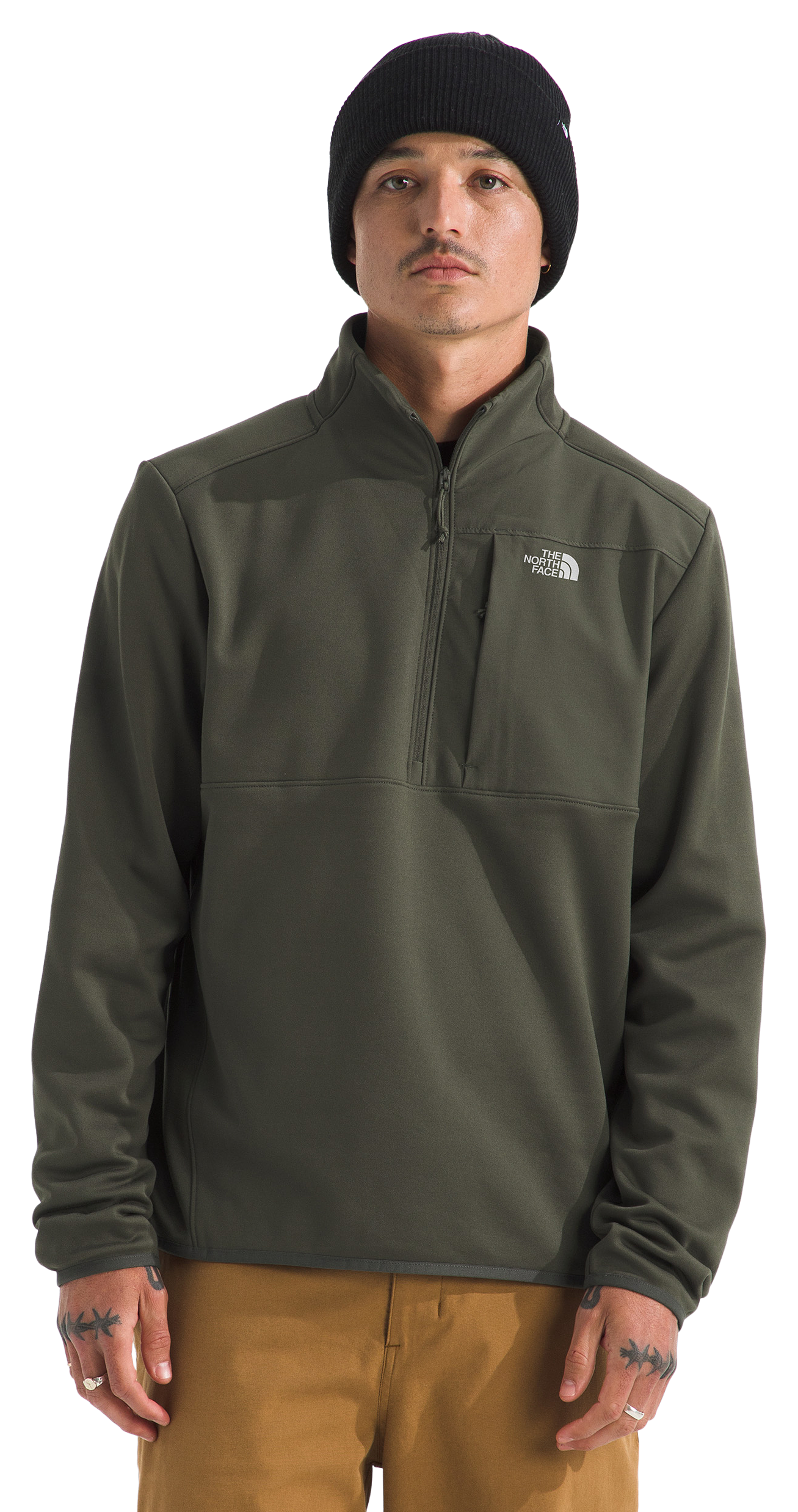 Image of The North Face TNF Performance Fleece Quarter-Zip Pullover - New Taupe Green - XL