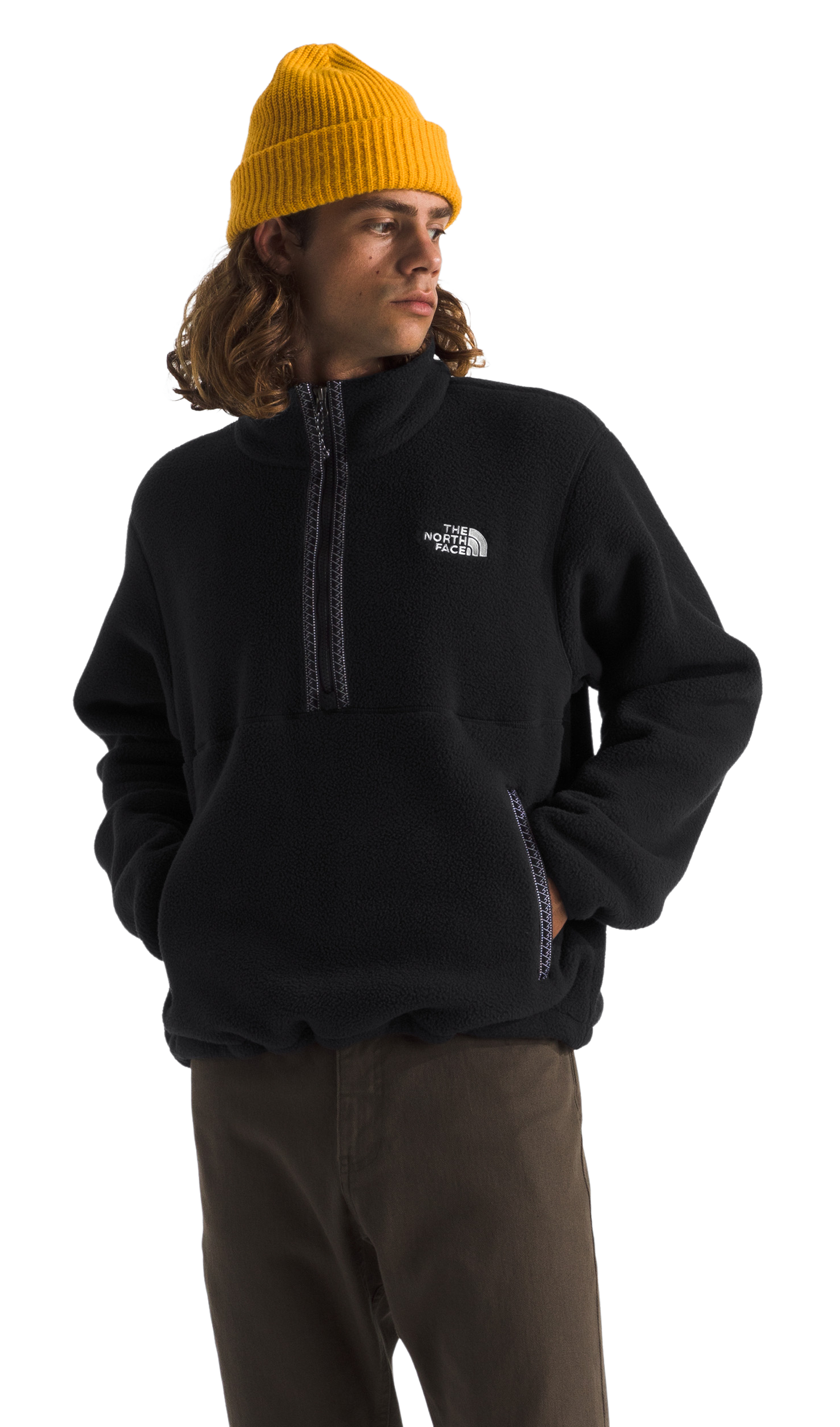 Image of The North Face TNF Fleeski Quarter-Zip Long-Sleeve Pullover - Black - XL