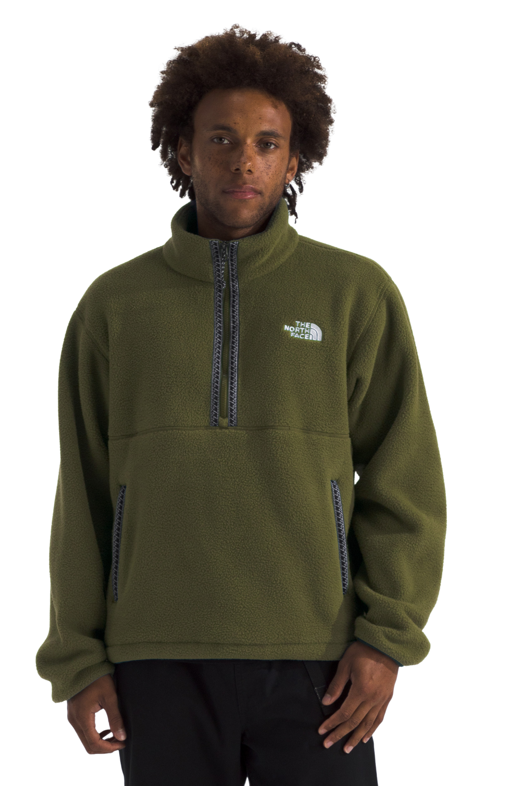 Image of The North Face TNF Fleeski Quarter-Zip Long-Sleeve Pullover - Woodland Green