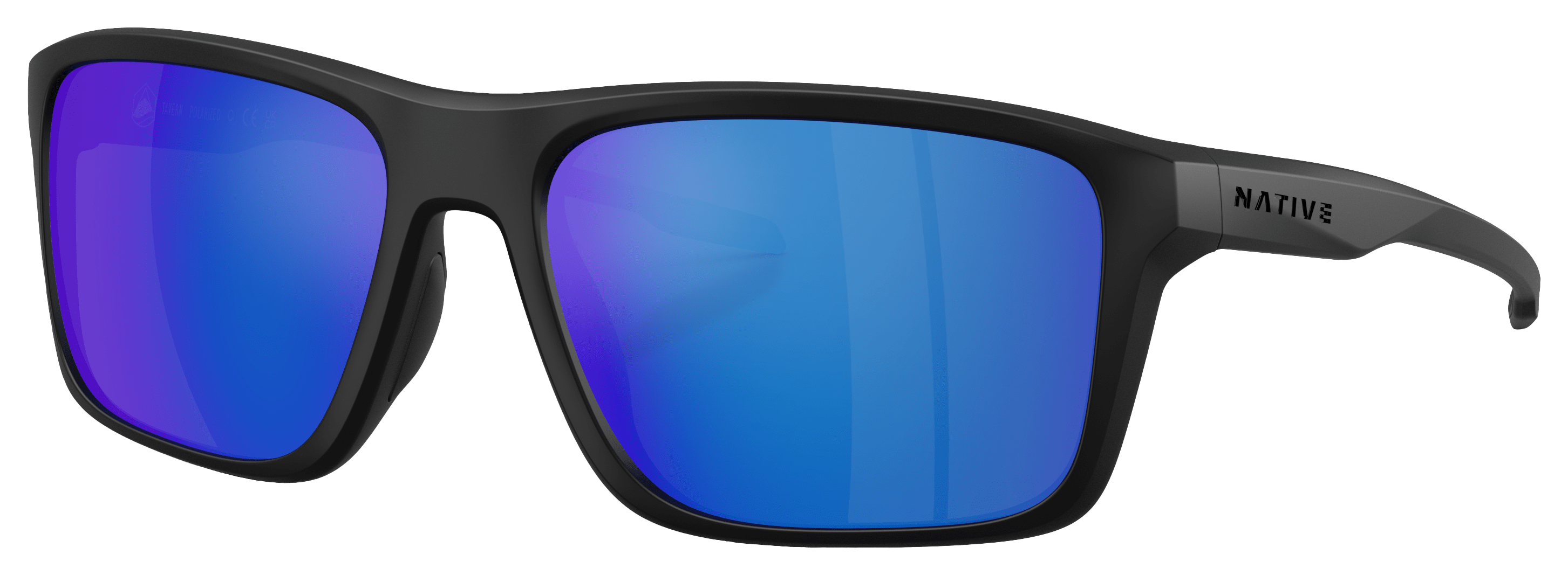 Native Eyewear Tavern XD9043 Polarized Sunglasses - Matte Black/Blue Reflex Mirror - Medium