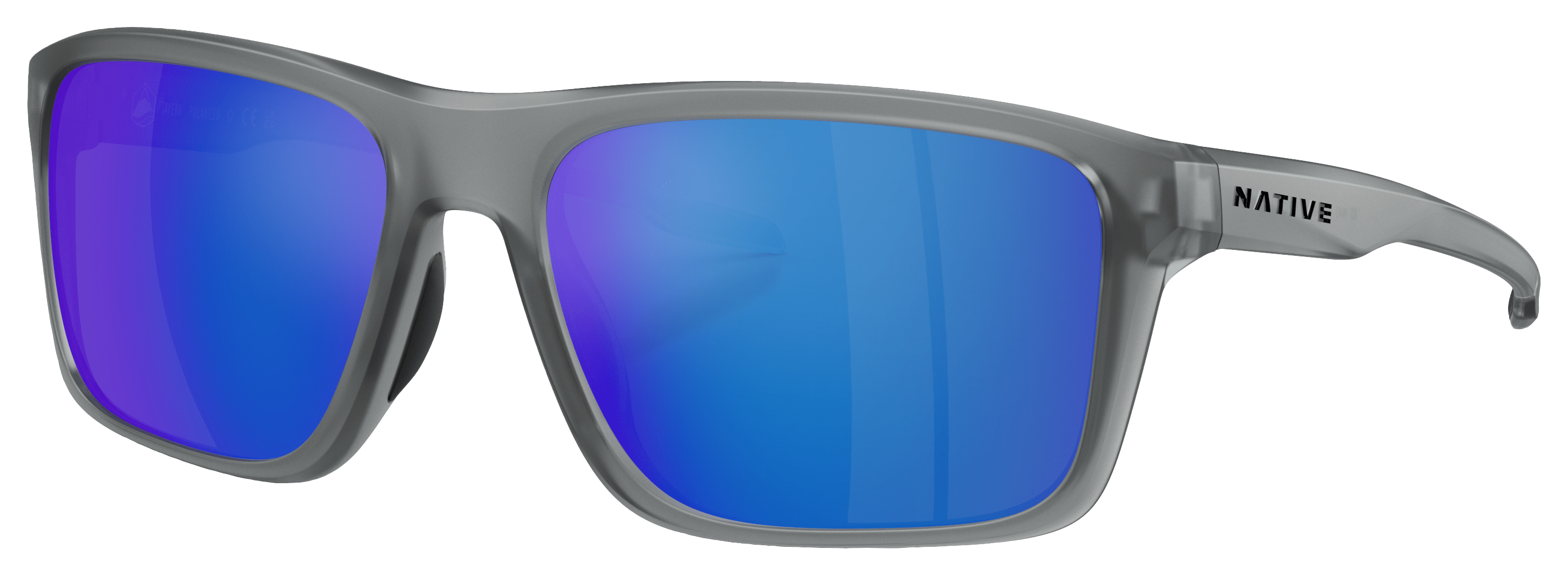 Native Eyewear Tavern XD9043 Polarized Sunglasses - Matte Smoke Crystal/Blue Reflex Mirror - Medium