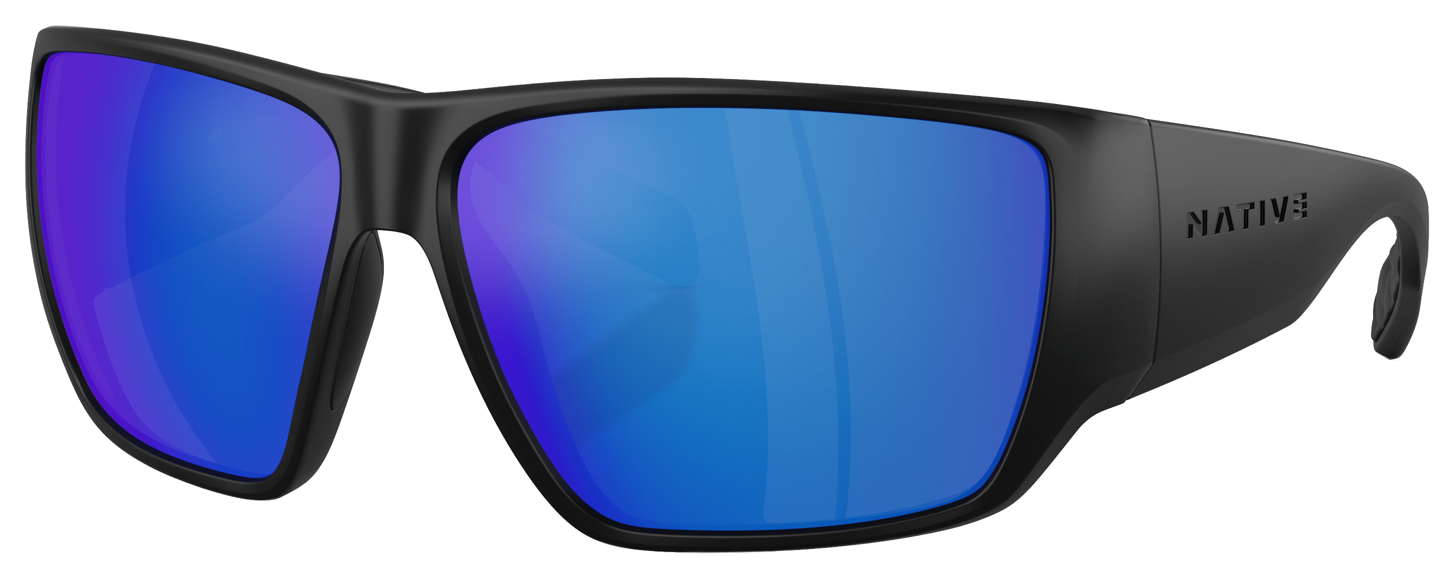 Native Eyewear Sightcaster II XD9047 Polarized Sunglasses - Matte Black/Blue Reflex Mirror - Large