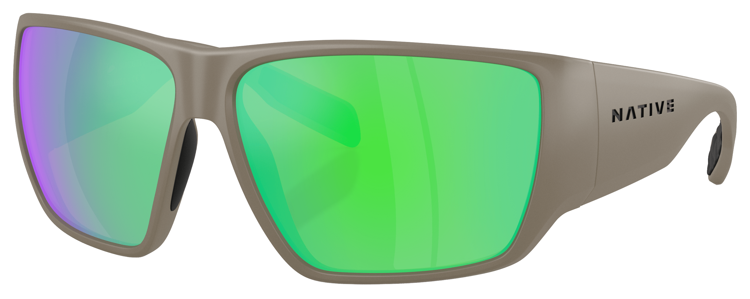 Native Eyewear Sightcaster II XD9047 Polarized Sunglasses - Matte Desert Tan/Green Reflex Mirror - Large
