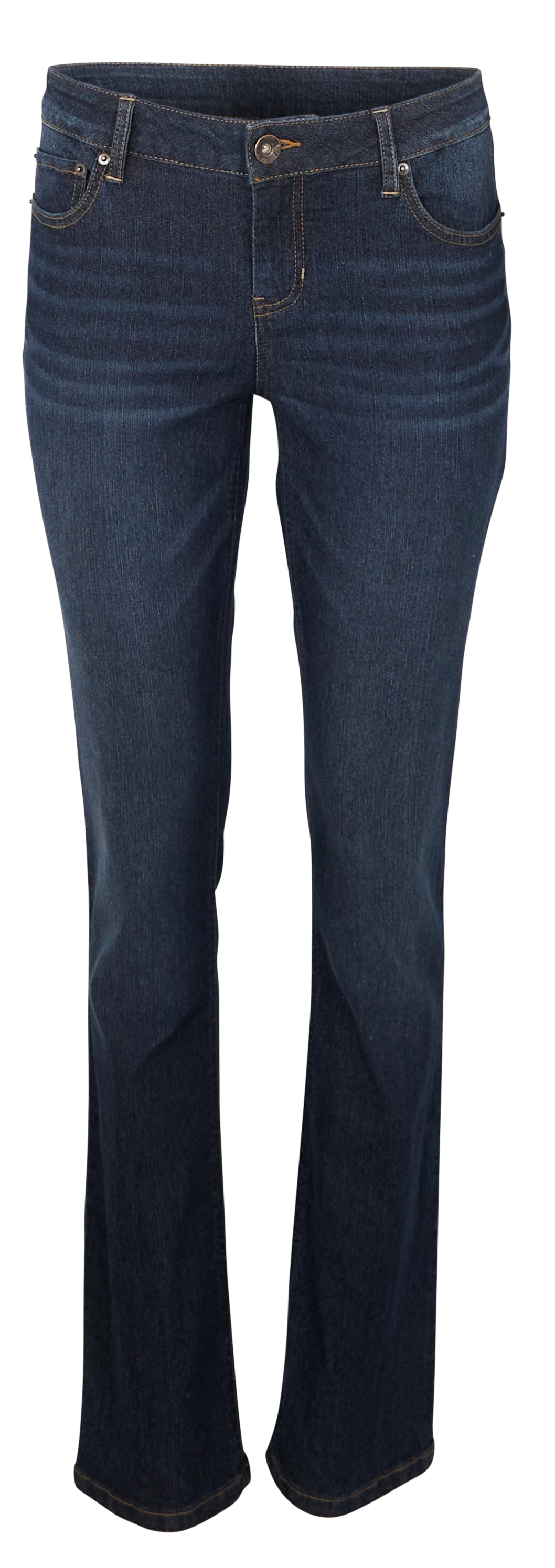 Image of Natural Reflections Classic Fit 5-Pocket Straight Leg Jeans for Ladies - Dark Wash