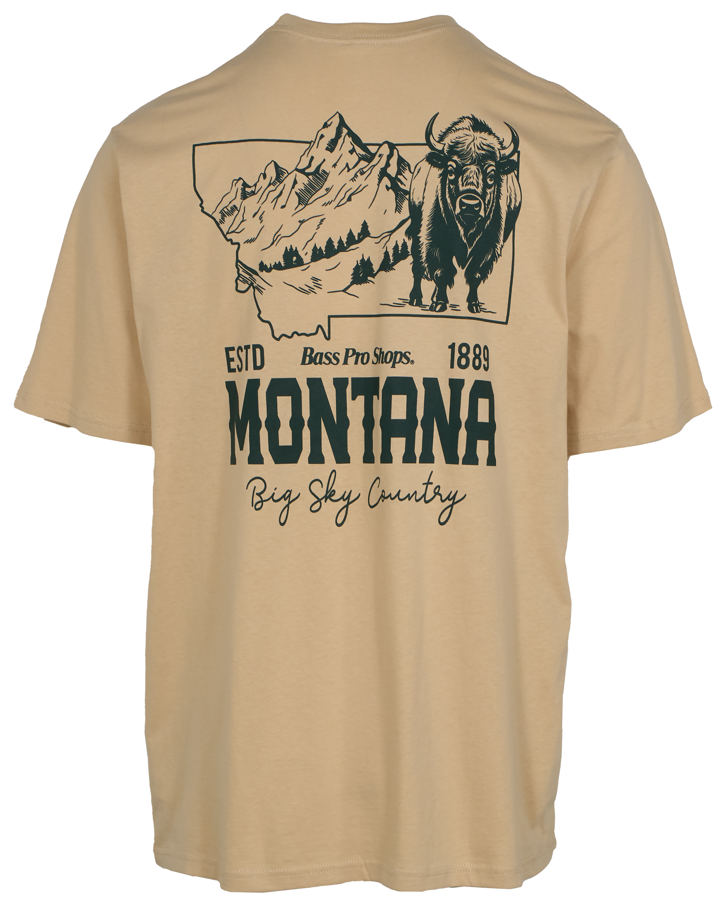 Image of Bass Pro Shops Montana Big Sky Country Short-Sleeve T-Shirt for Men - Sand