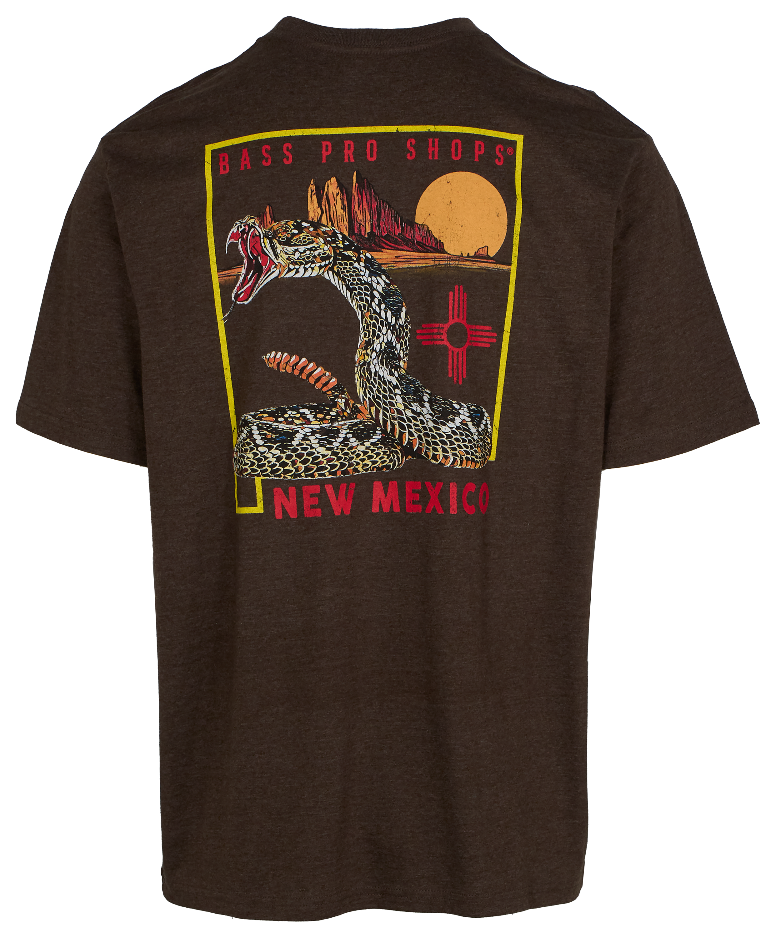Image of Bass Pro Shops New Mexico Snake Short-Sleeve T-Shirt for Men - Brown Heather