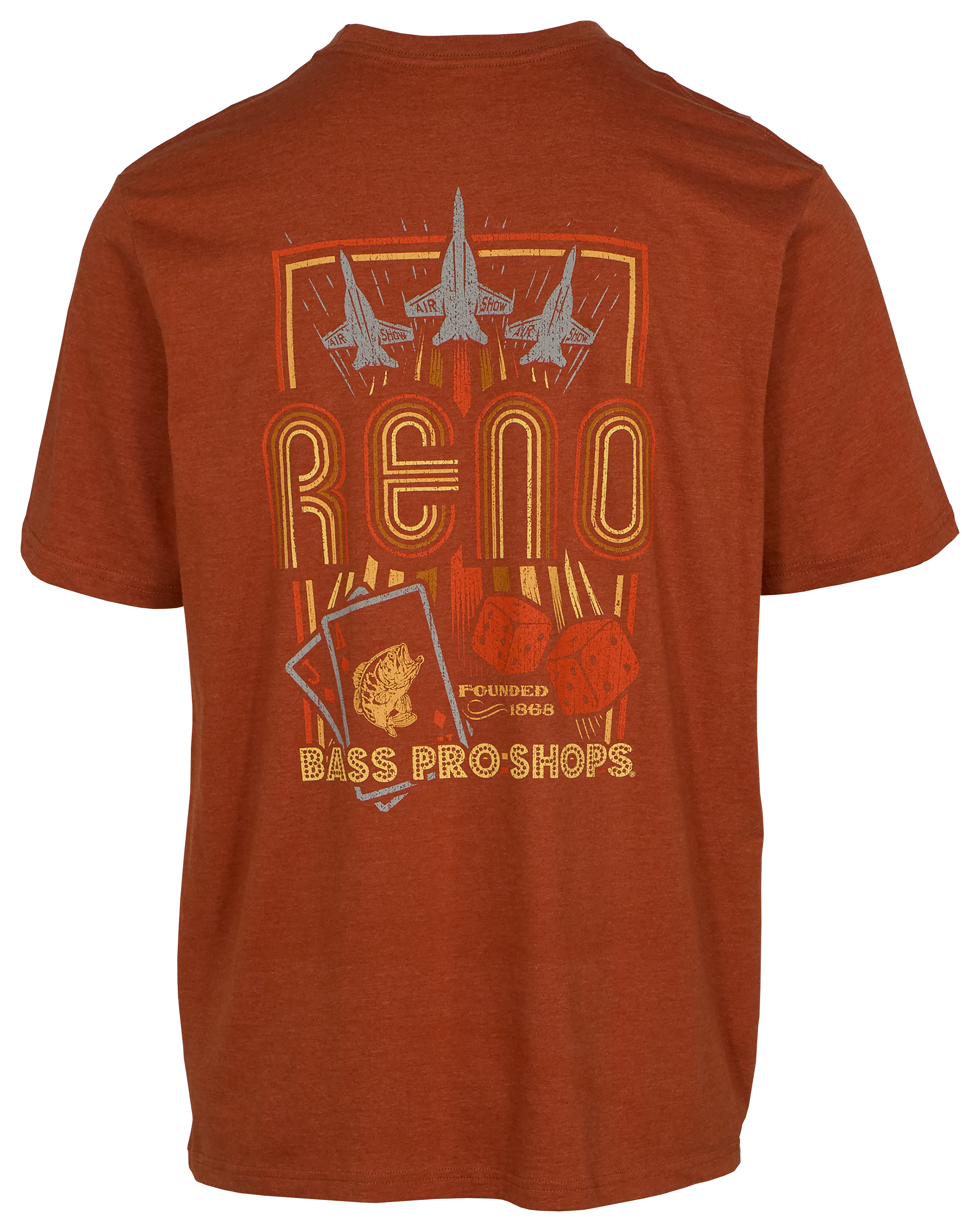 Image of Bass Pro Shops Reno Airshow Short-Sleeve T-Shirt for Men - Rust Heather