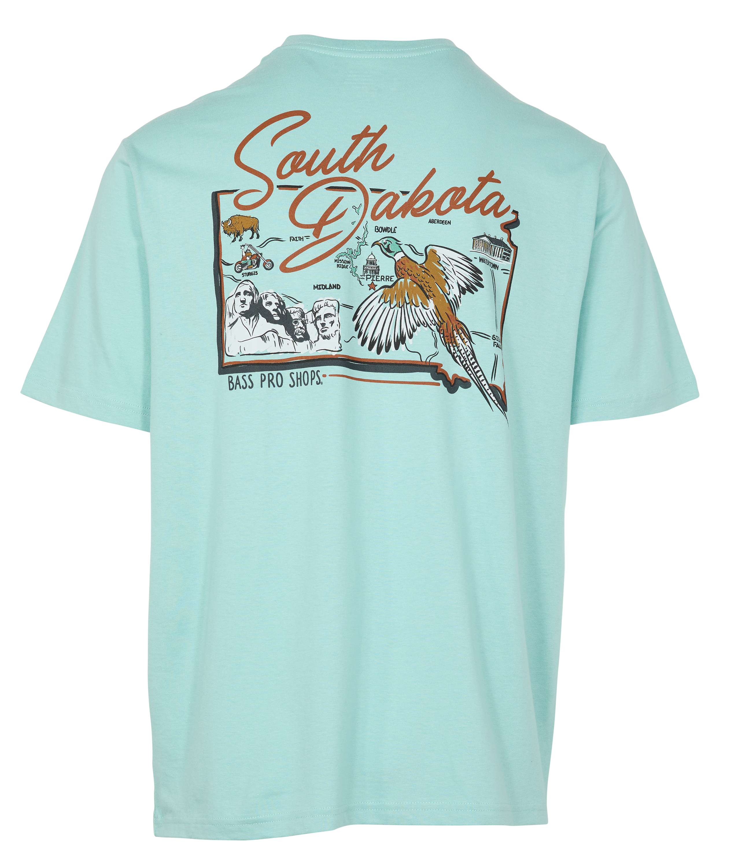 Image of Bass Pro Shops South Dakota Monuments Short-Sleeve T-Shirt for Men - Aquifer