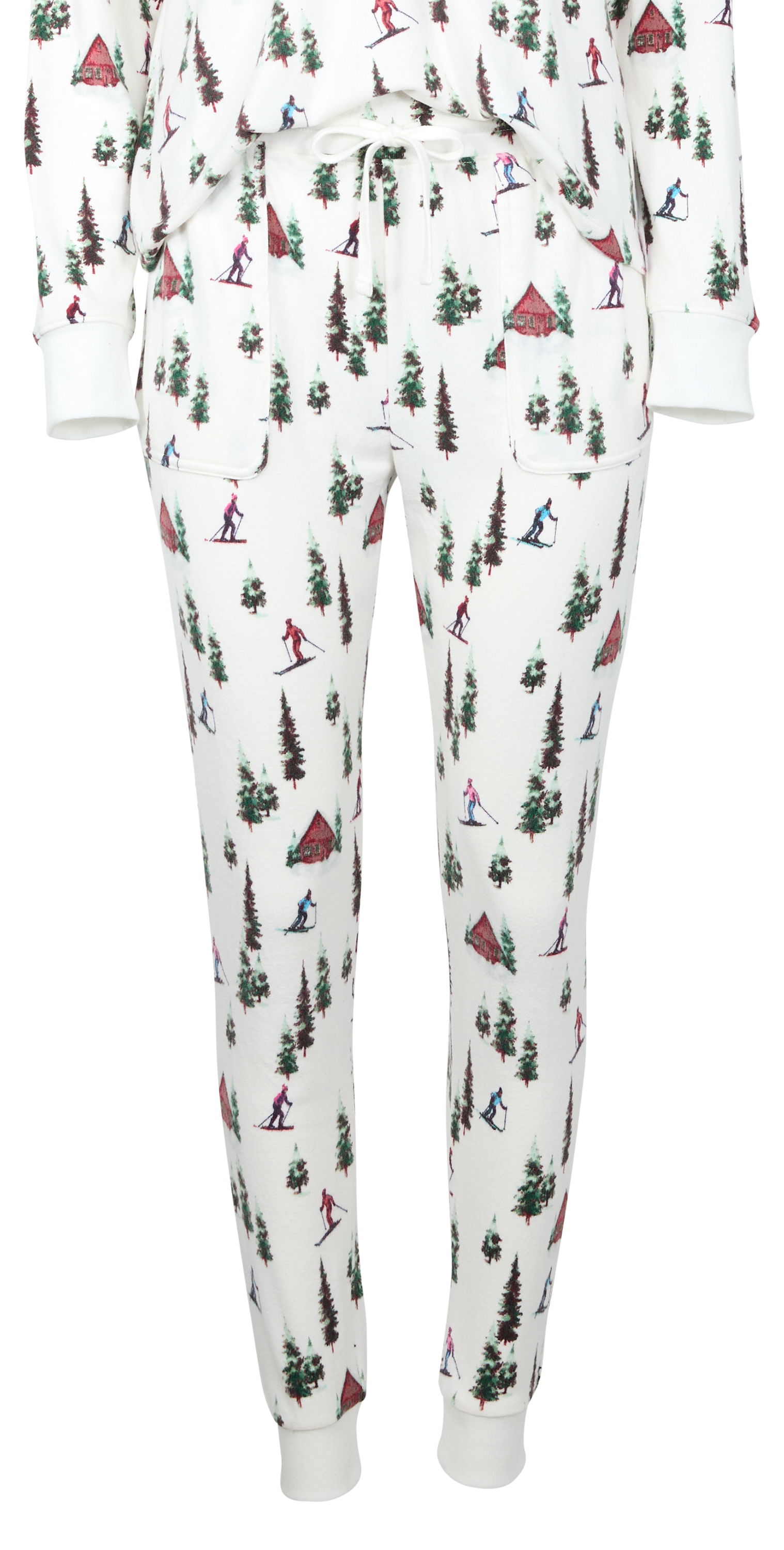 Image of Natural Reflections Brushed Holiday Joggers for Ladies - Winter Print