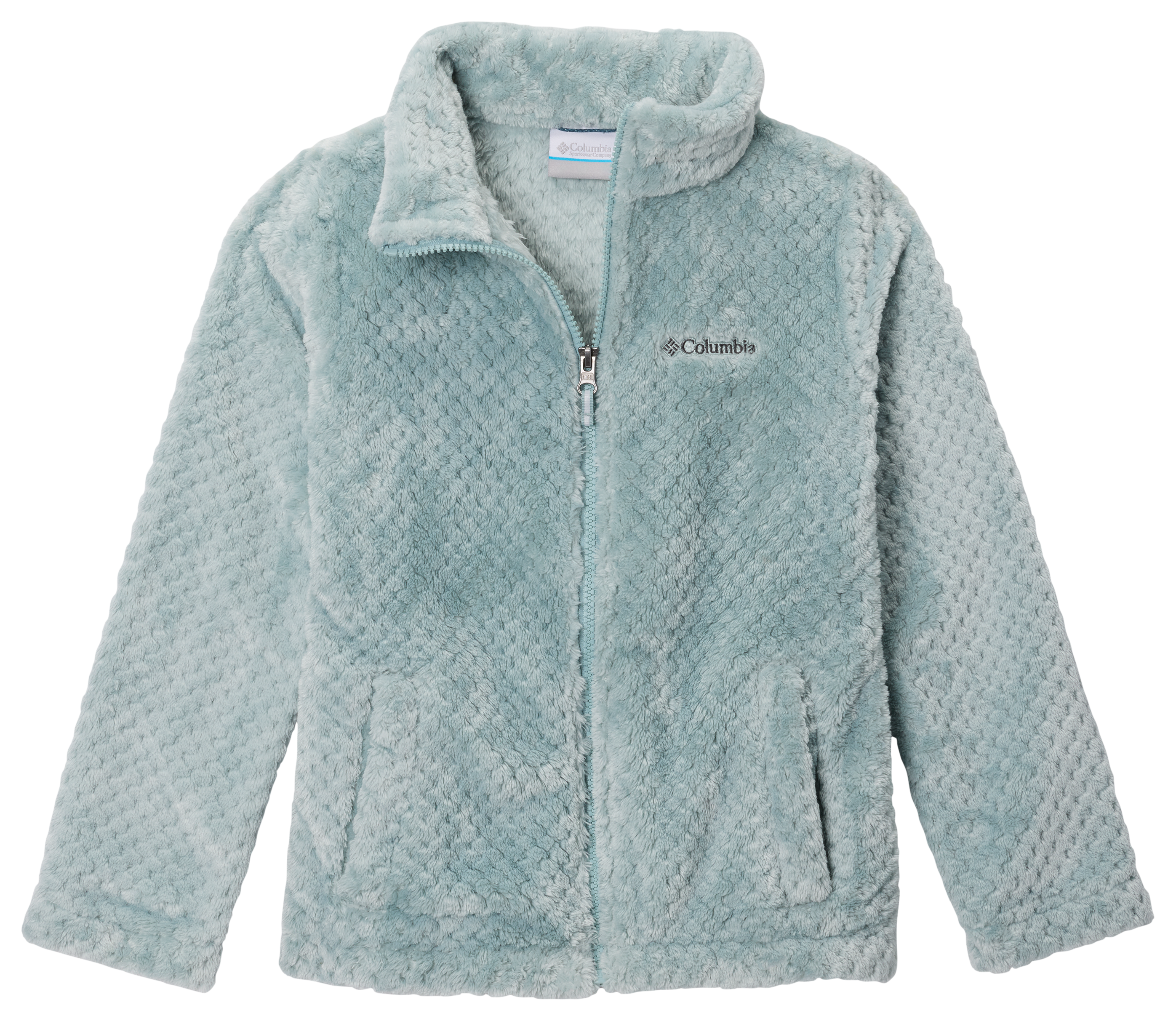 Image of Columbia Fire Side Sherpa Full-Zip Jacket for Kids - Crushed Blue - XXS