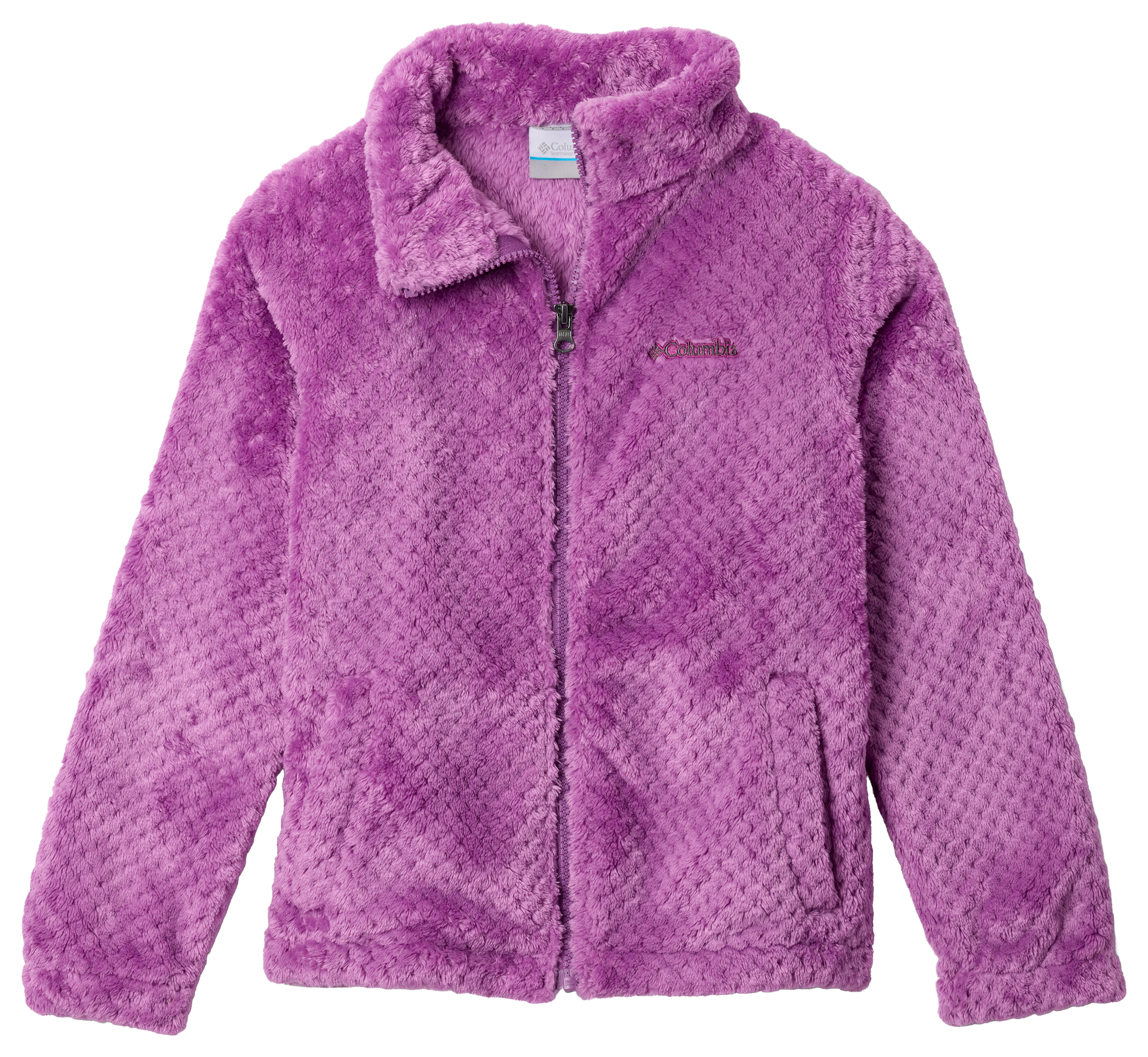 Image of Columbia Fire Side Sherpa Full-Zip Jacket for Kids - Razzle - S