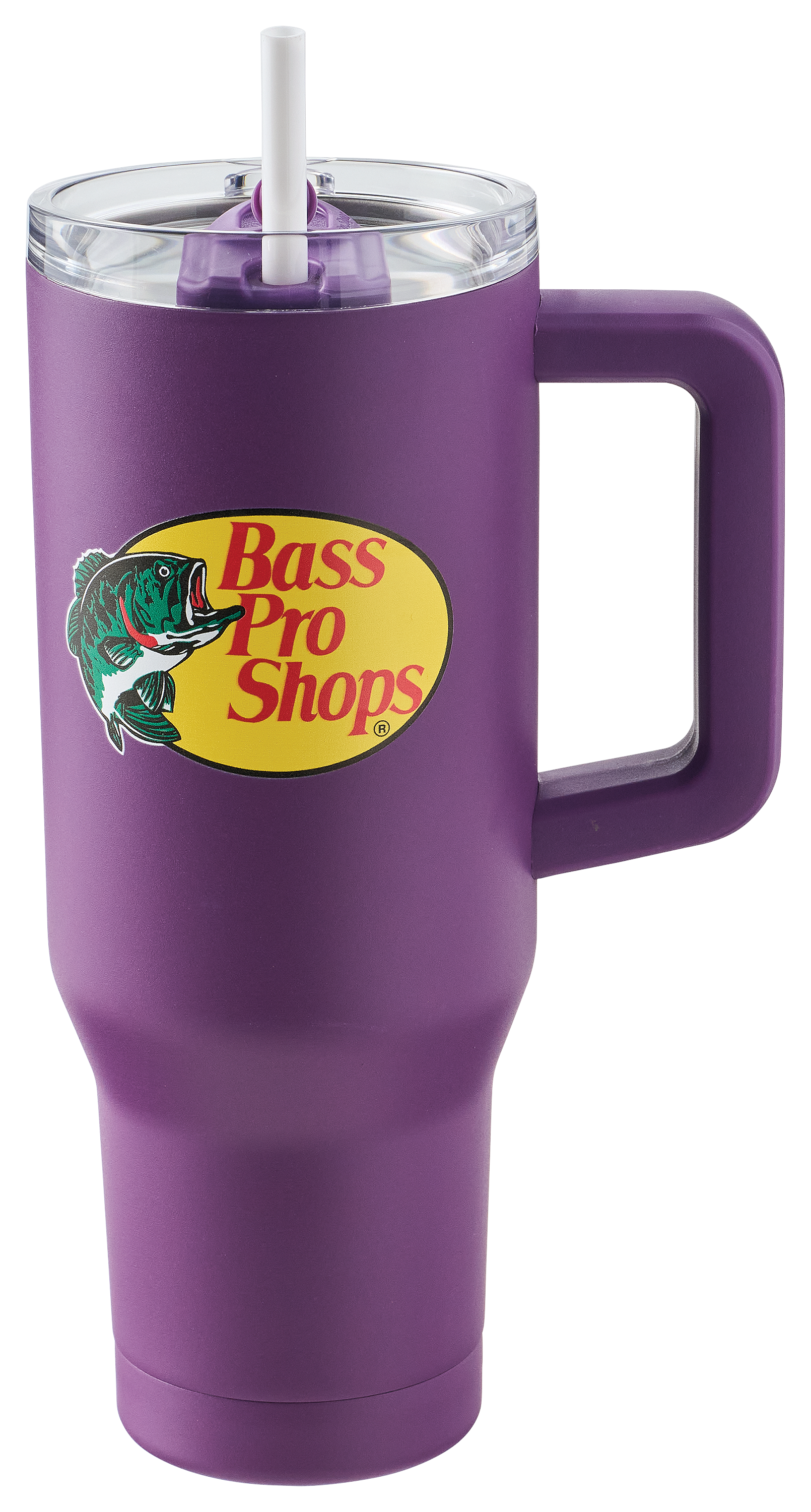 Image of Bass Pro Shops 40-oz. Mug with Slider Lid and Straw - Purple