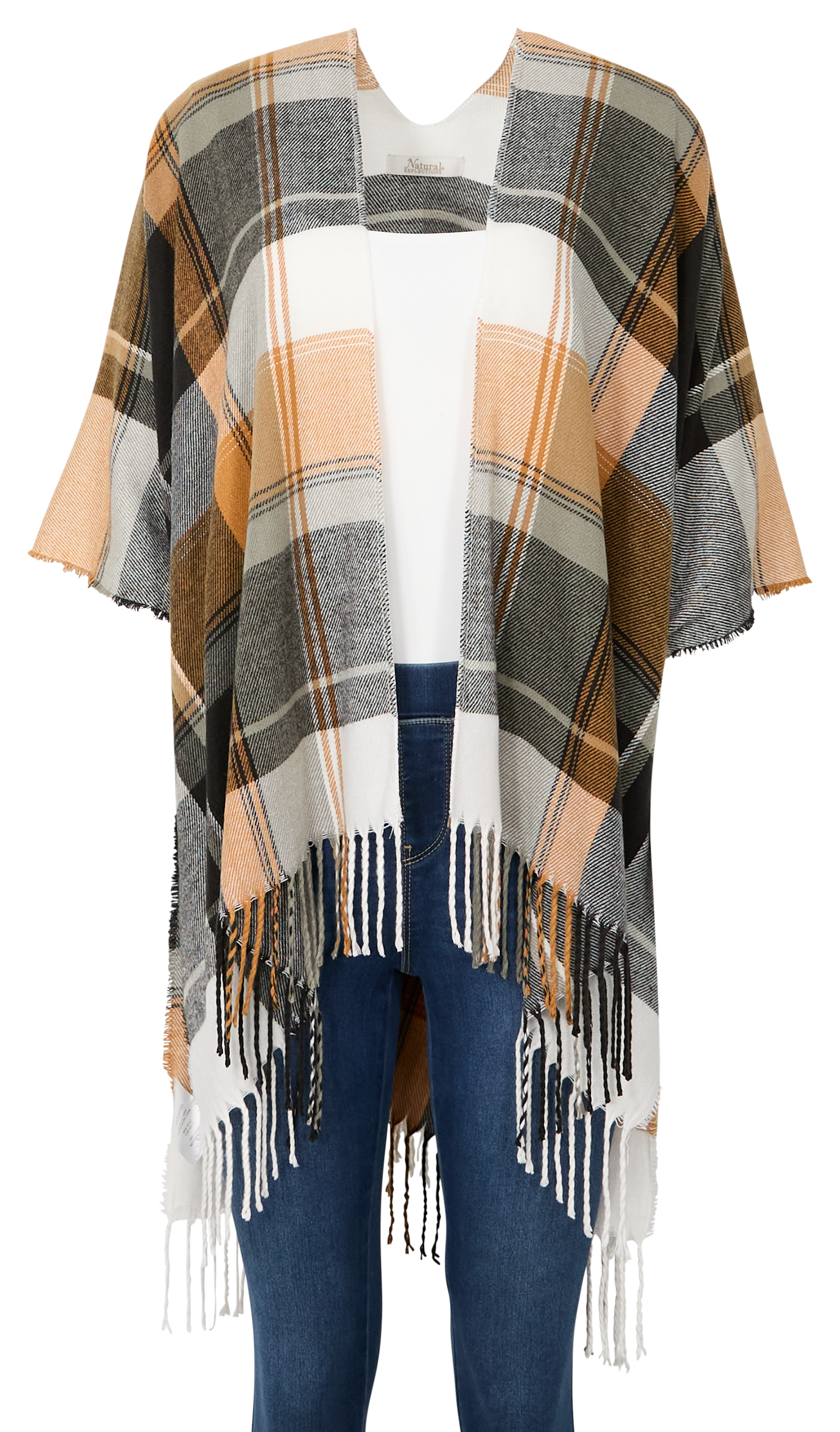 NATURAL REFLECTIONS Orchard Plaid Ruana