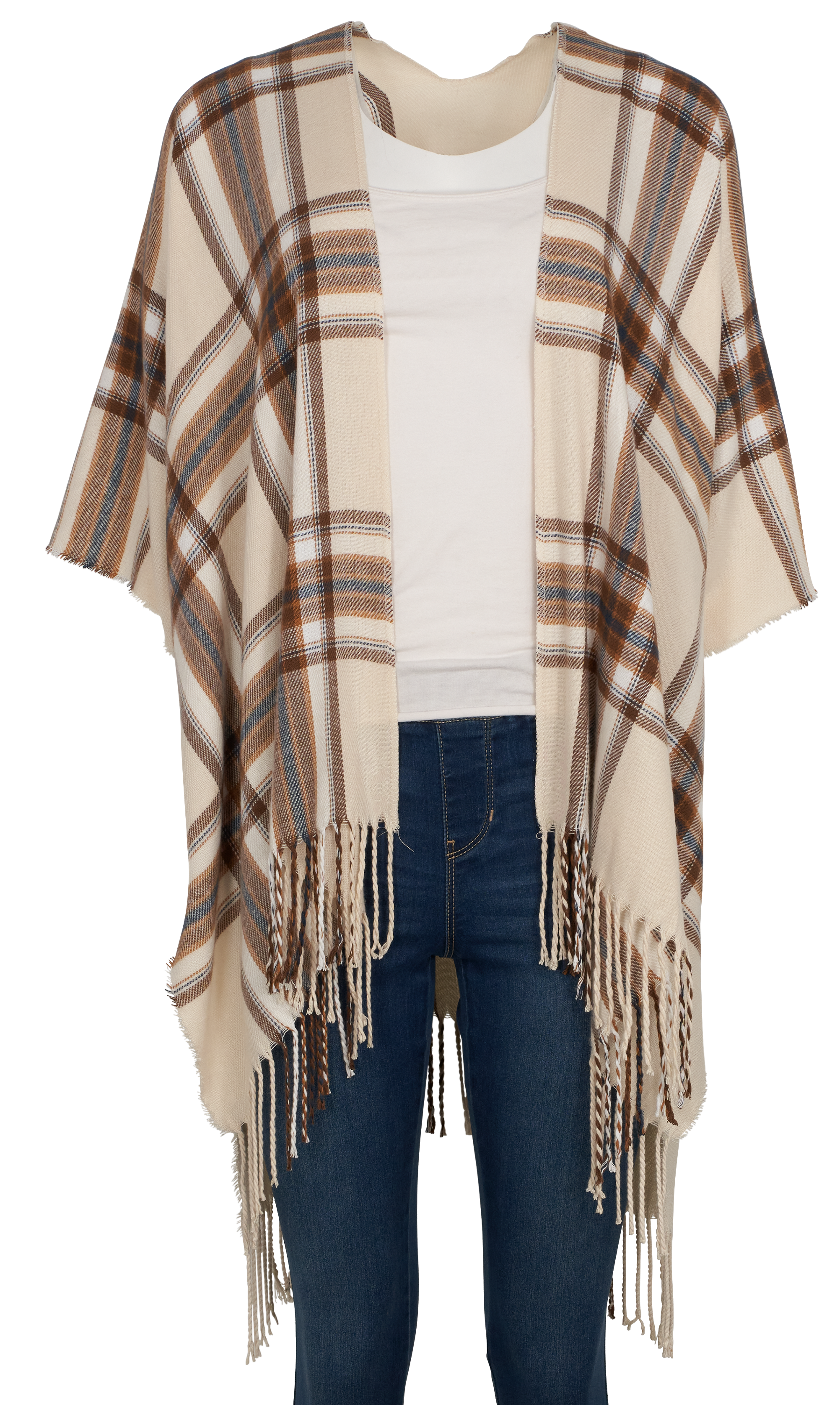 NATURAL REFLECTIONS Orchard Plaid Ruana