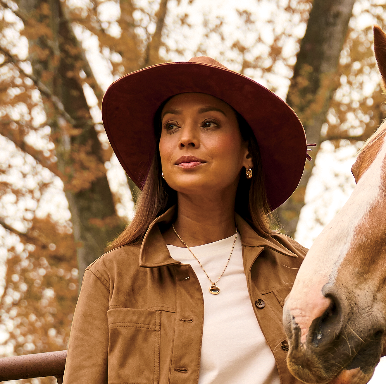 Natural Reflections Faux-Suede Wide-Brim Hat