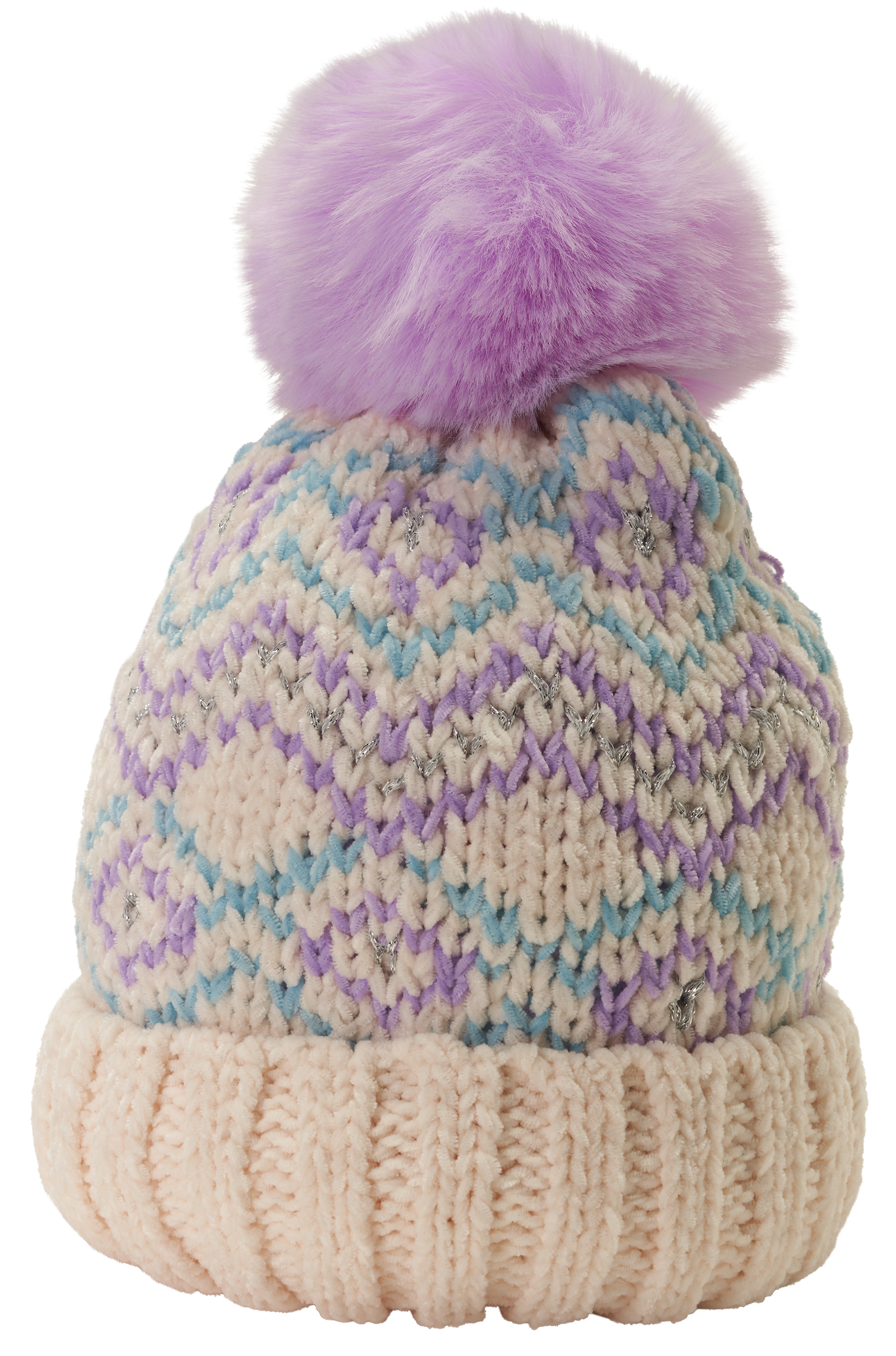 GRAND SIERRA Glitter Chenille Cuff Beanie for Kids