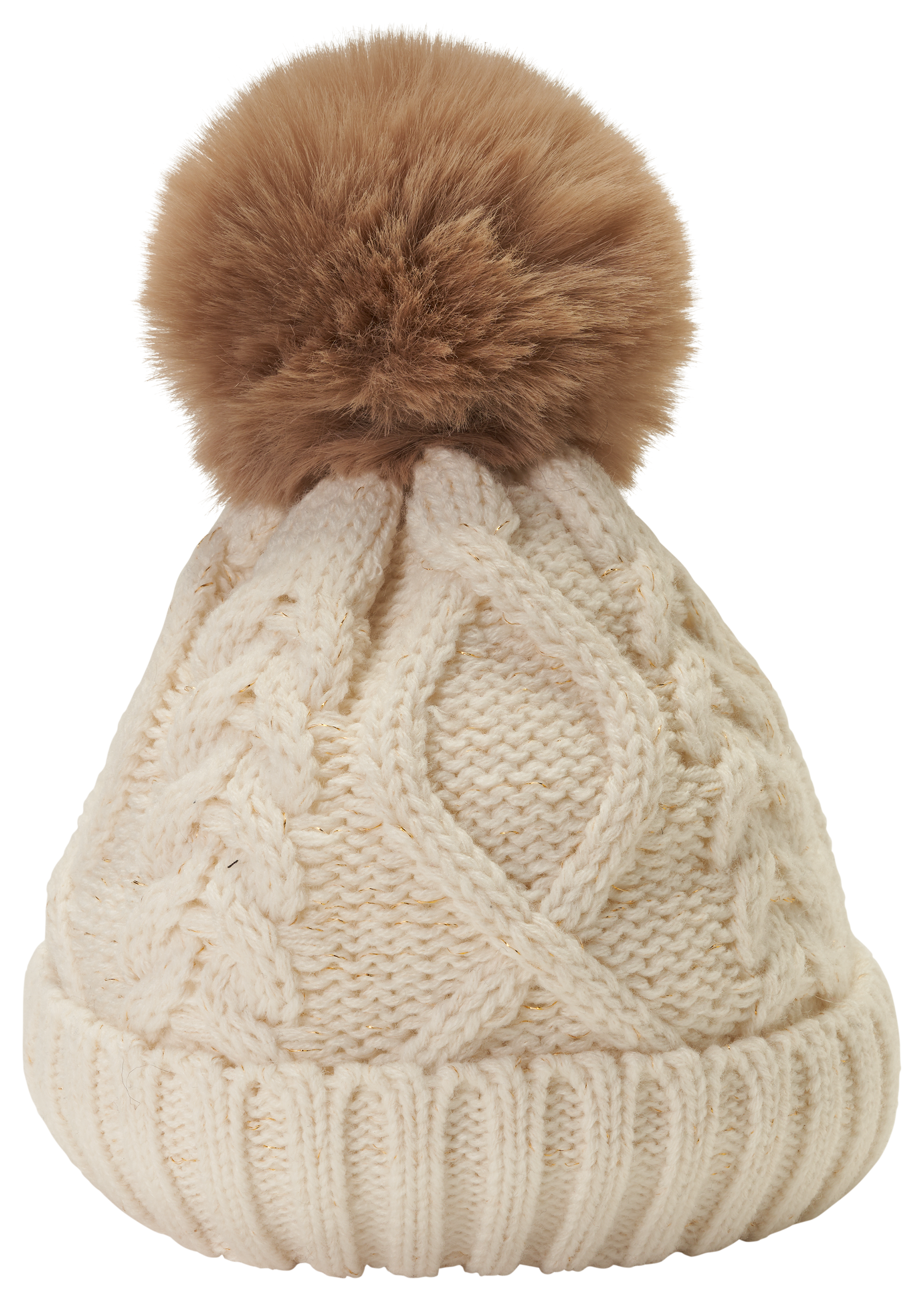 Image of Grand Sierra Pom Beanie for Kids - Cream