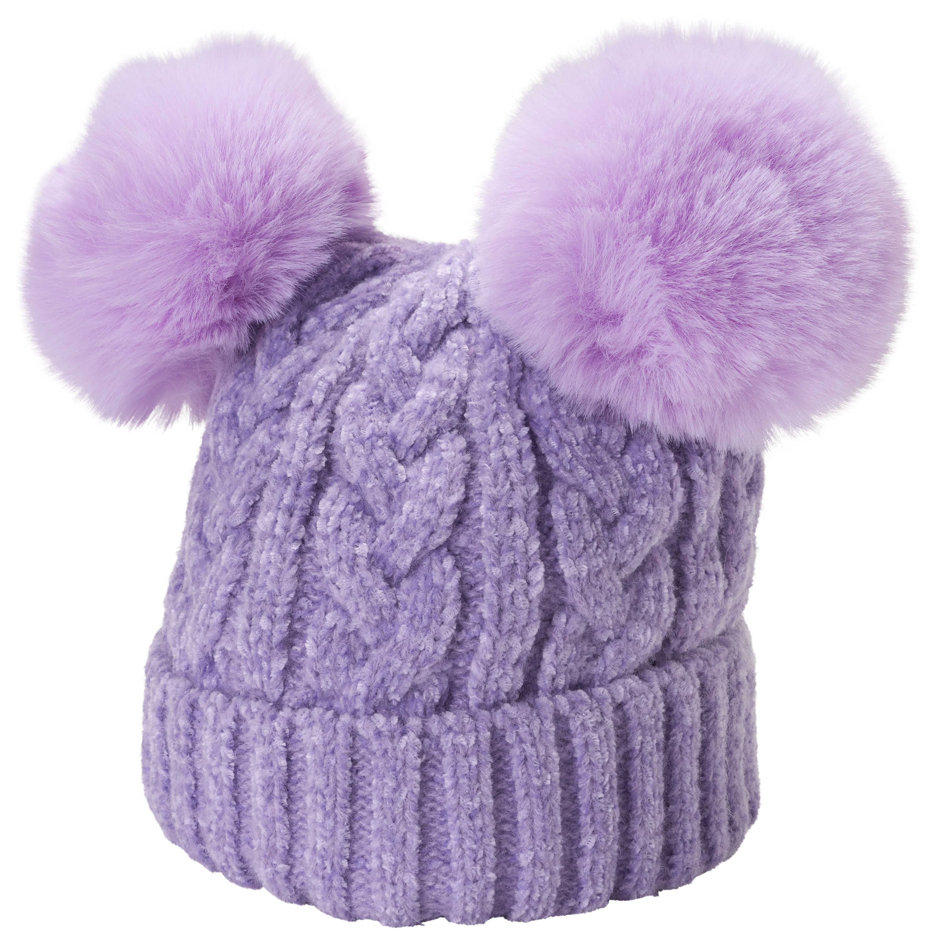 Image of Grand Sierra Double Pom Beanie for Kids - Purple