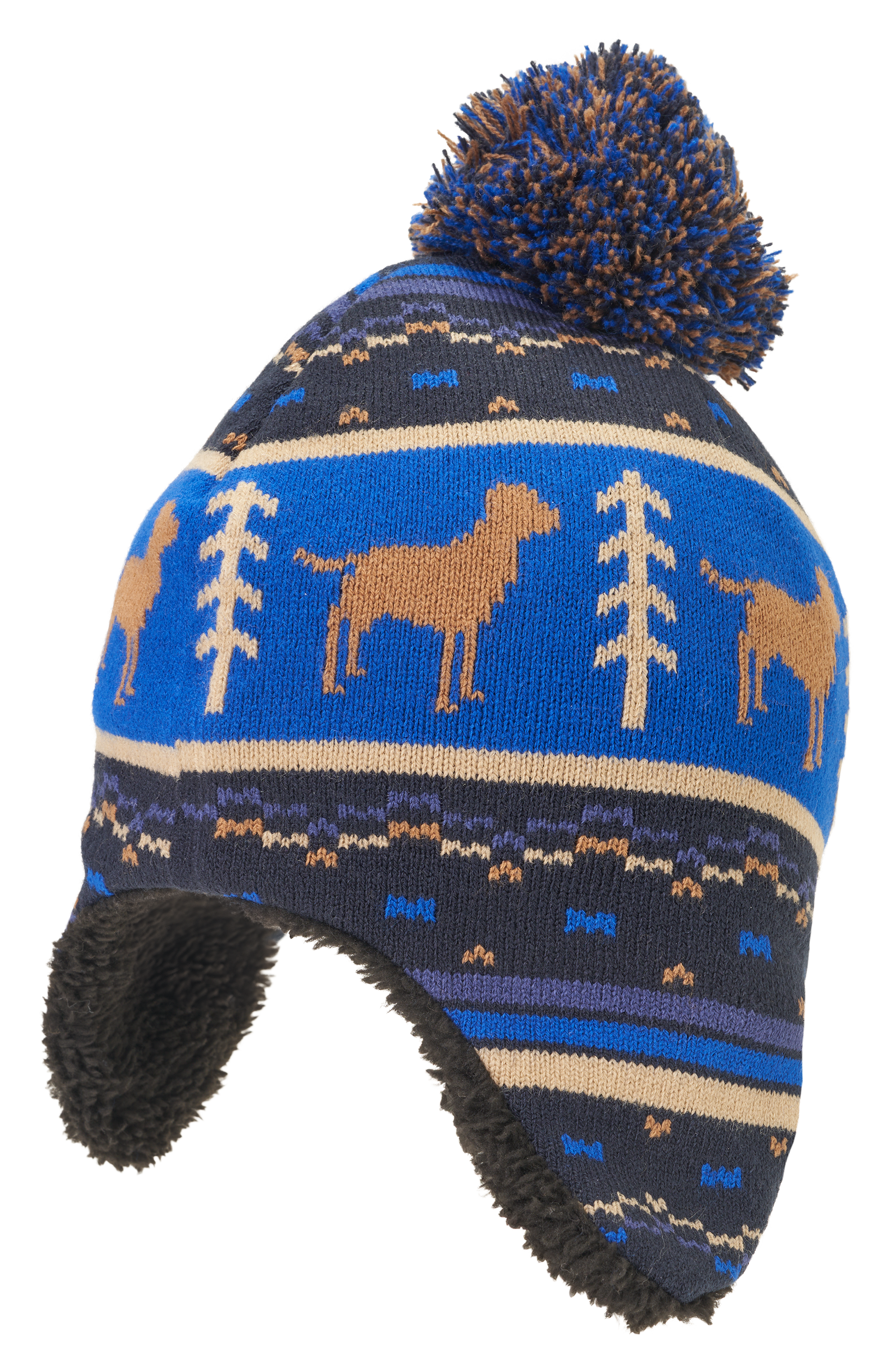 GRAND SIERRA Critter Pom Earflap Beanie for Toddlers