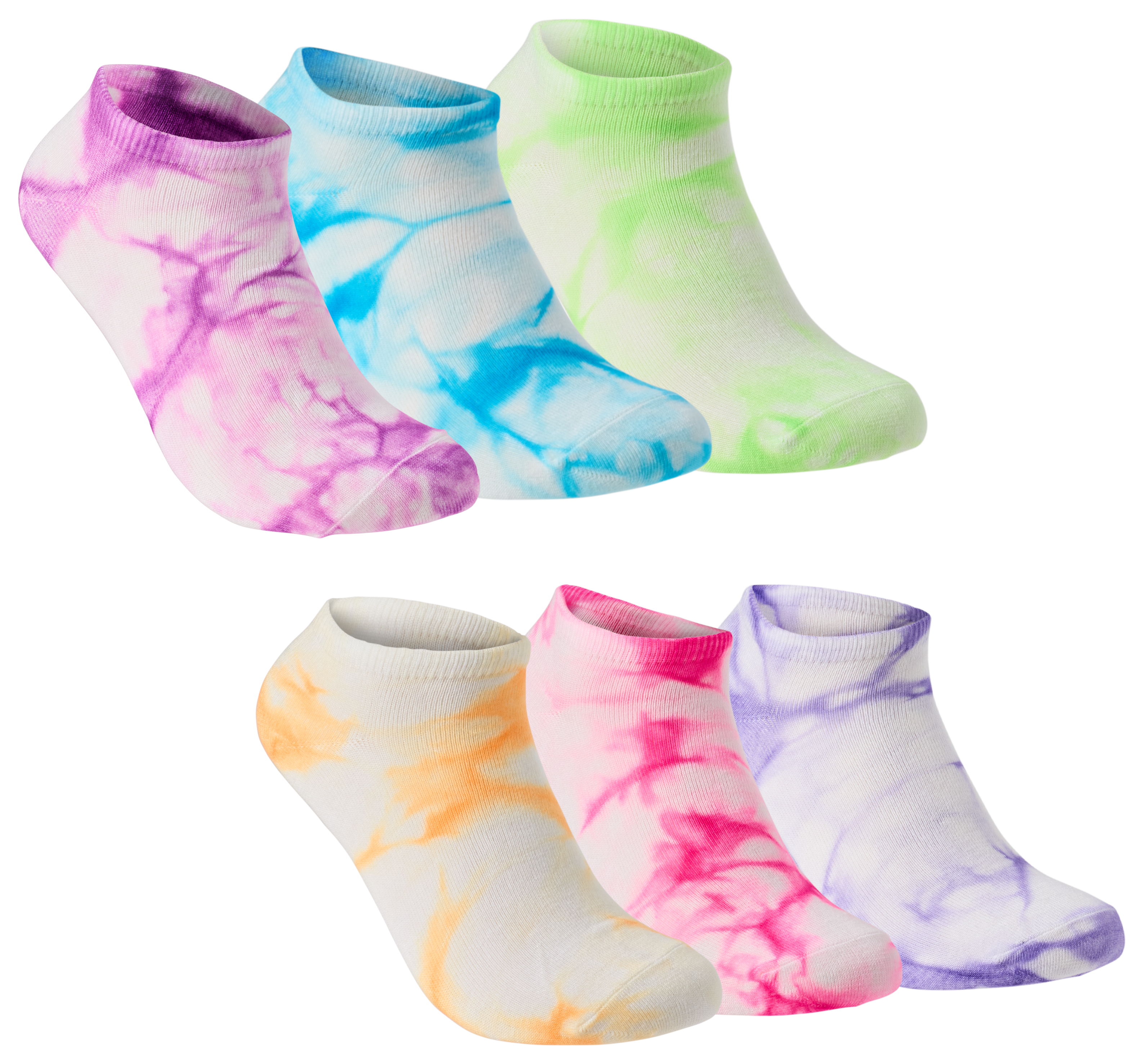 Image of Natural Reflections Tie-Dye No-Show Socks for Ladies