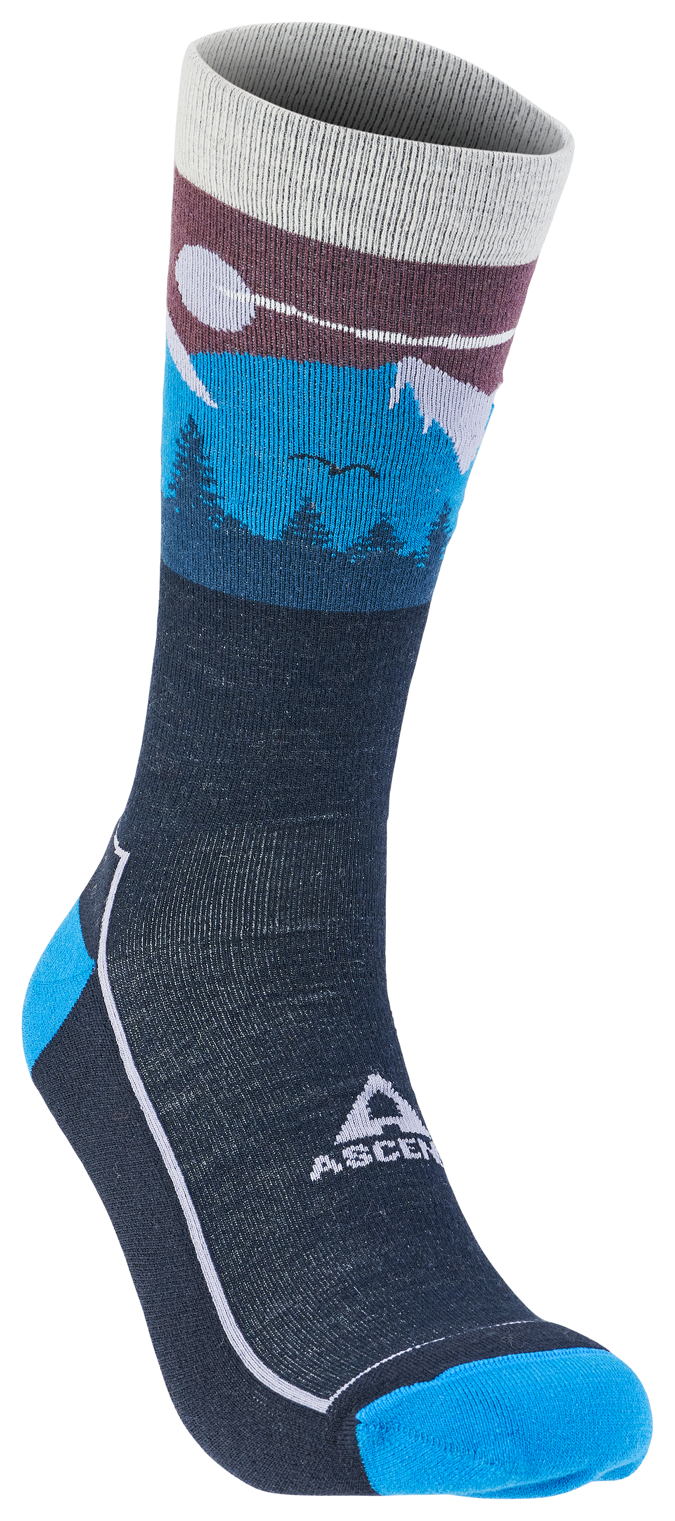 Image of Ascend Sasquatch Landscape Crew Socks - Blue - L