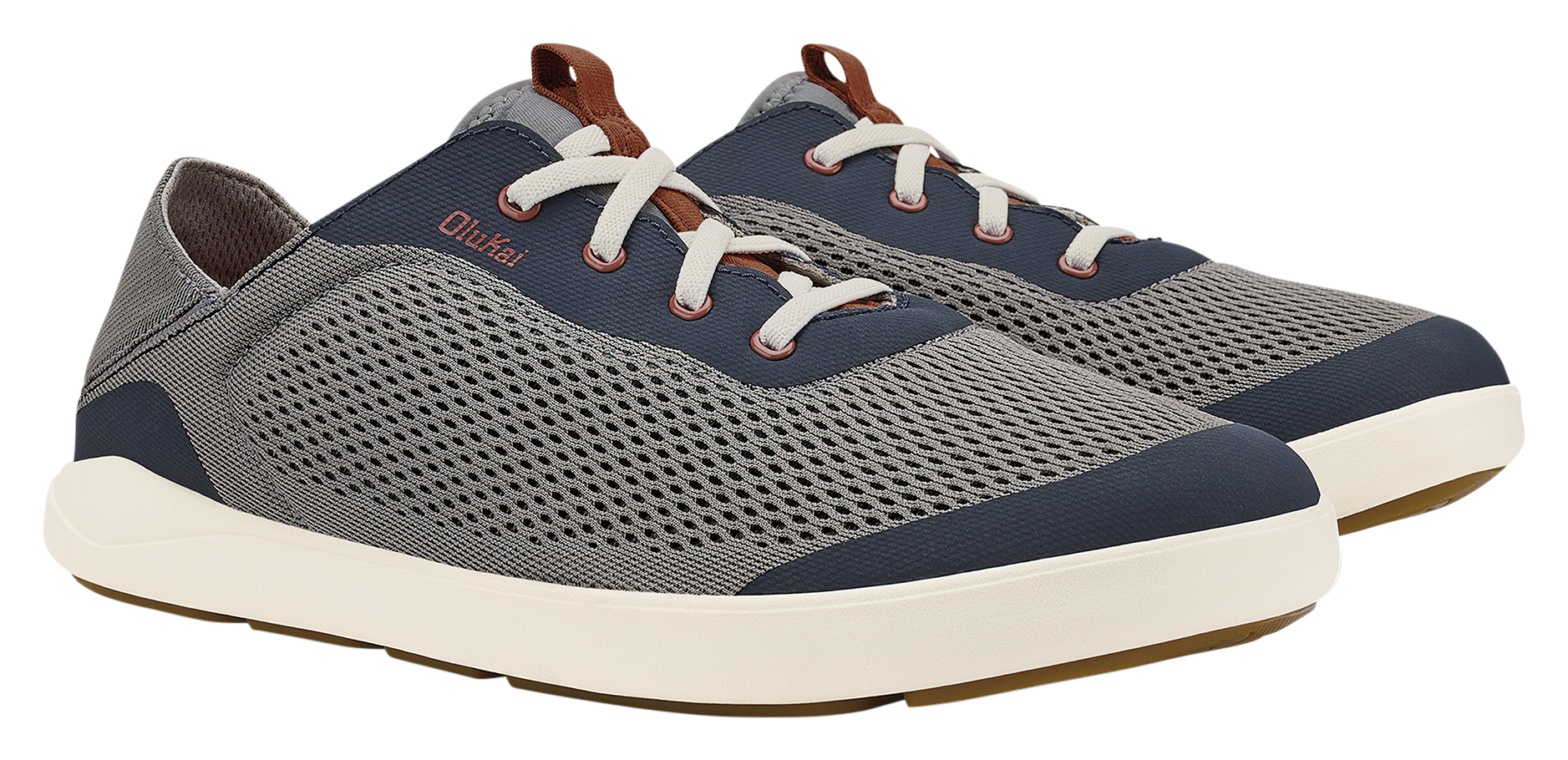 Image of OluKai Moku Pae Slip-On Shoes for Men - Ash/Trench Blue