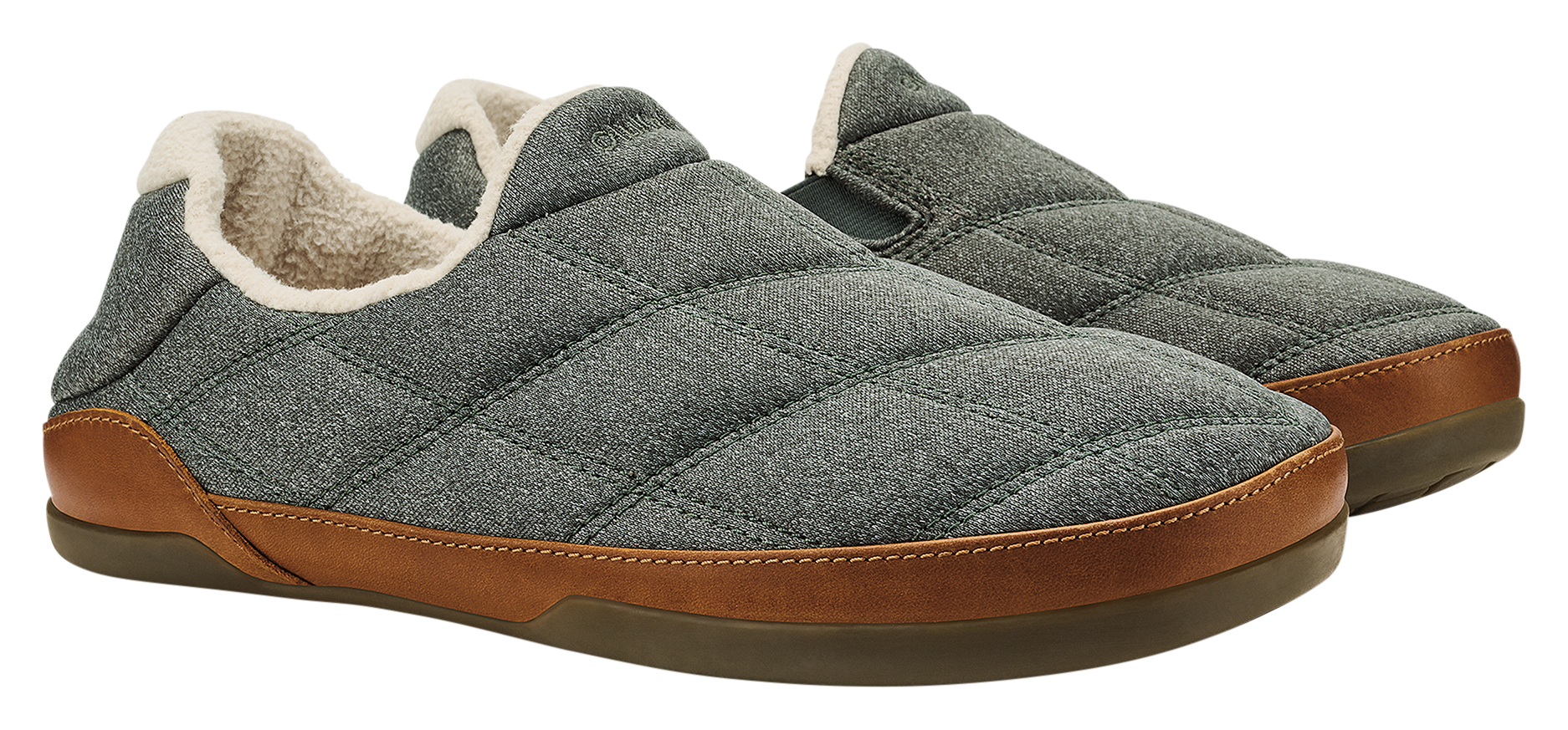 Image of OluKai Pukui Slippers for Men - Ash/Ash